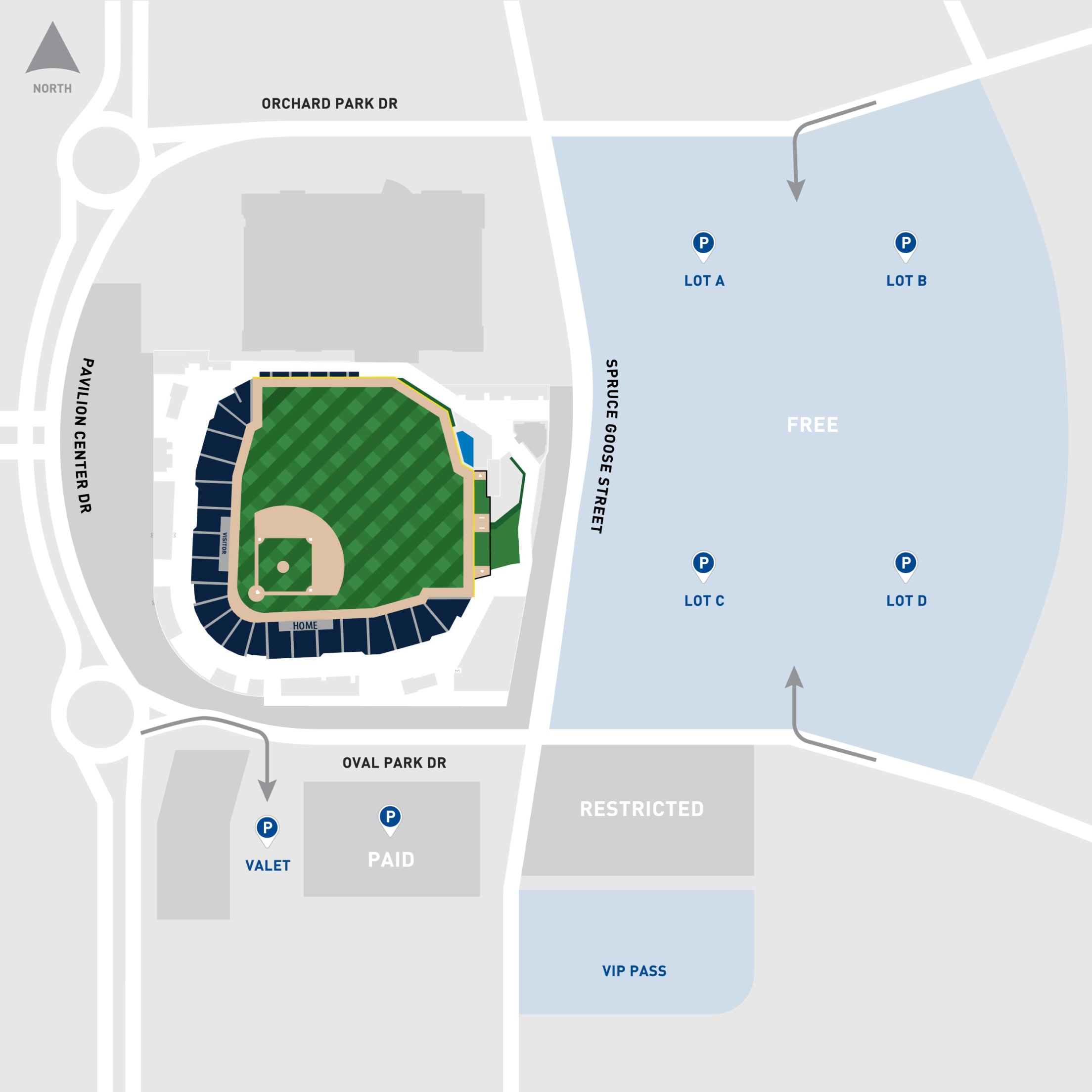 Las Vegas Ballpark: Parking Map