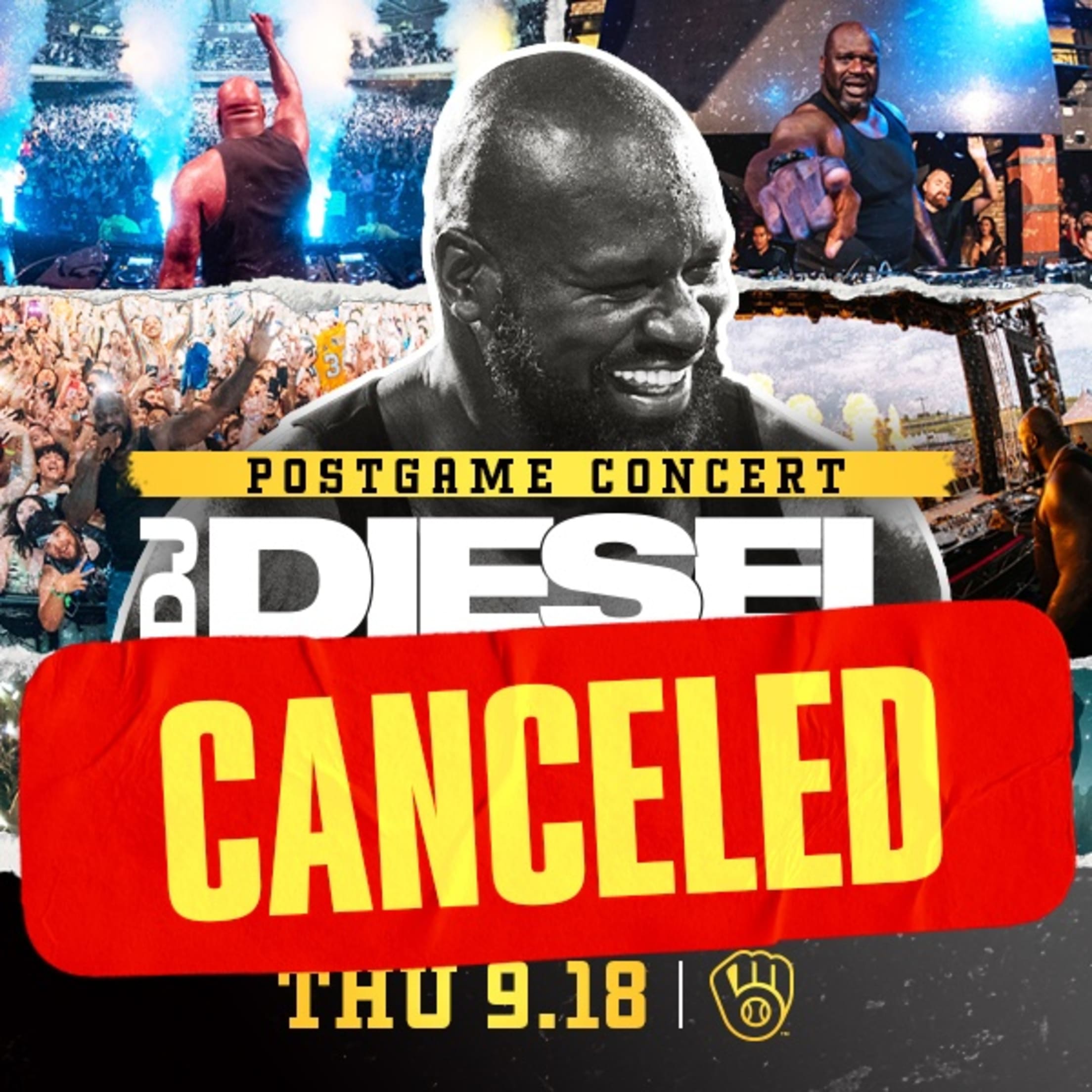 Postgame Concert DJ Diesel AKA Shaq Thu, 9/18 Canceled