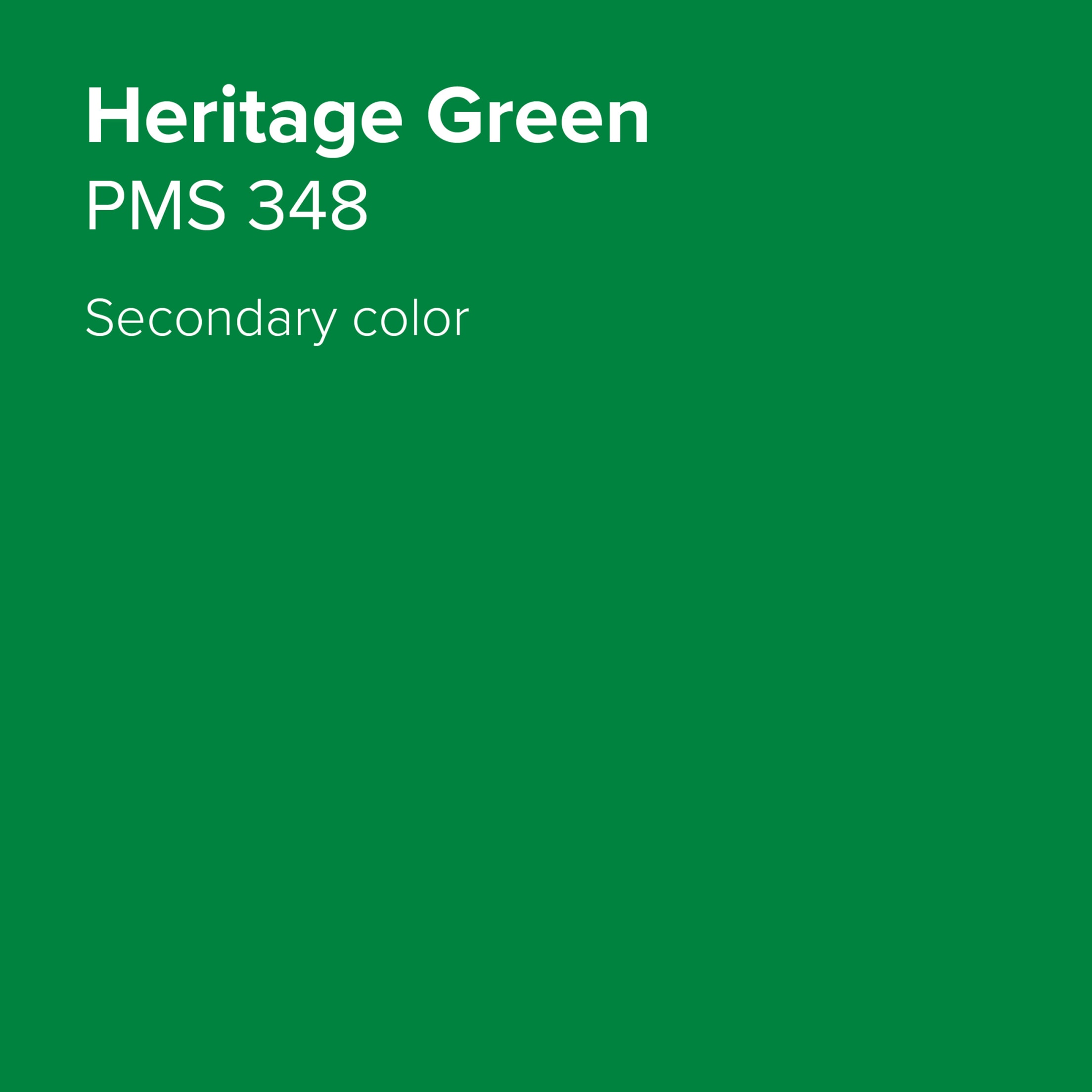 Athletics Brand Guide: Secondary Brand Marketing Color - Heritage Green - PMS 348