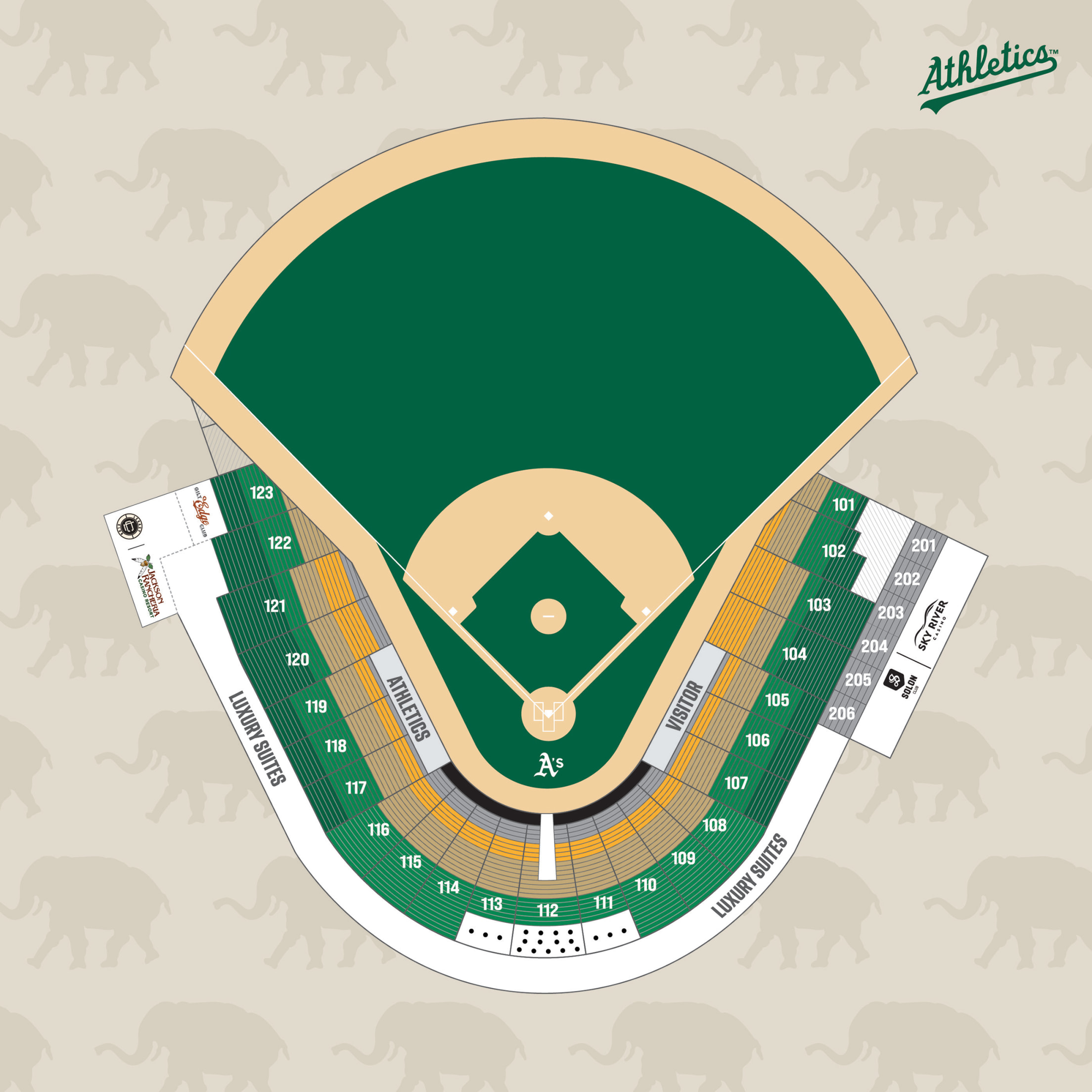 A's Ballpark Map