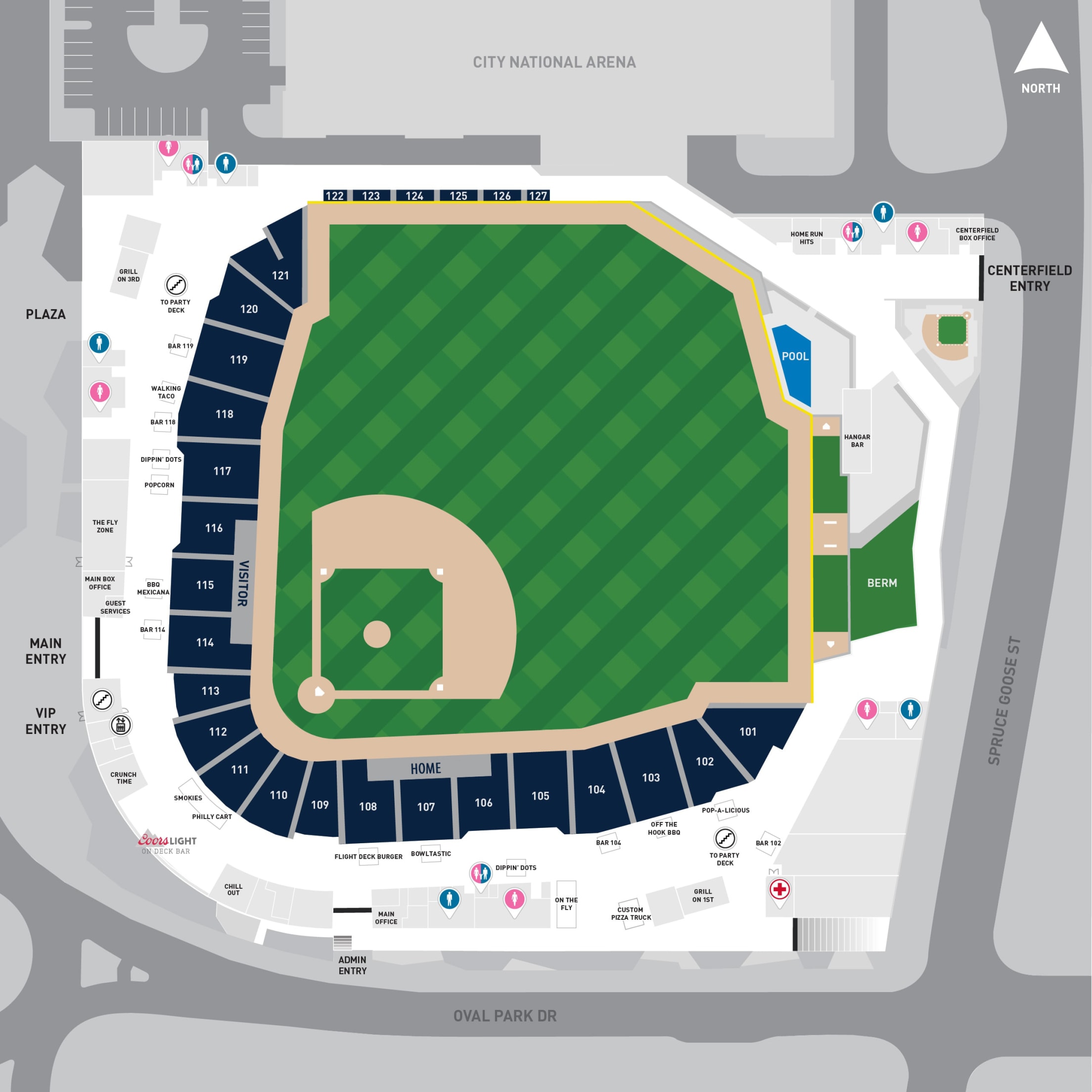 Las Vegas Ballpark: Concourse Map