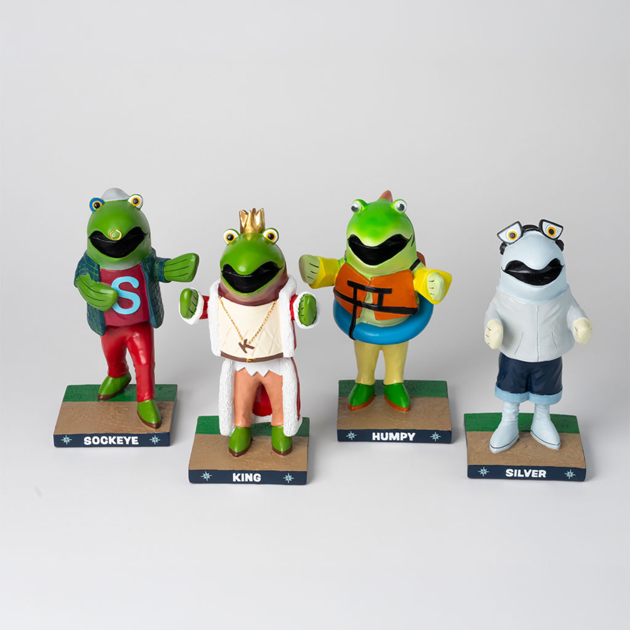 Image of Salmon Run bobbleheads - Sockeye, King, Humpy and Silver