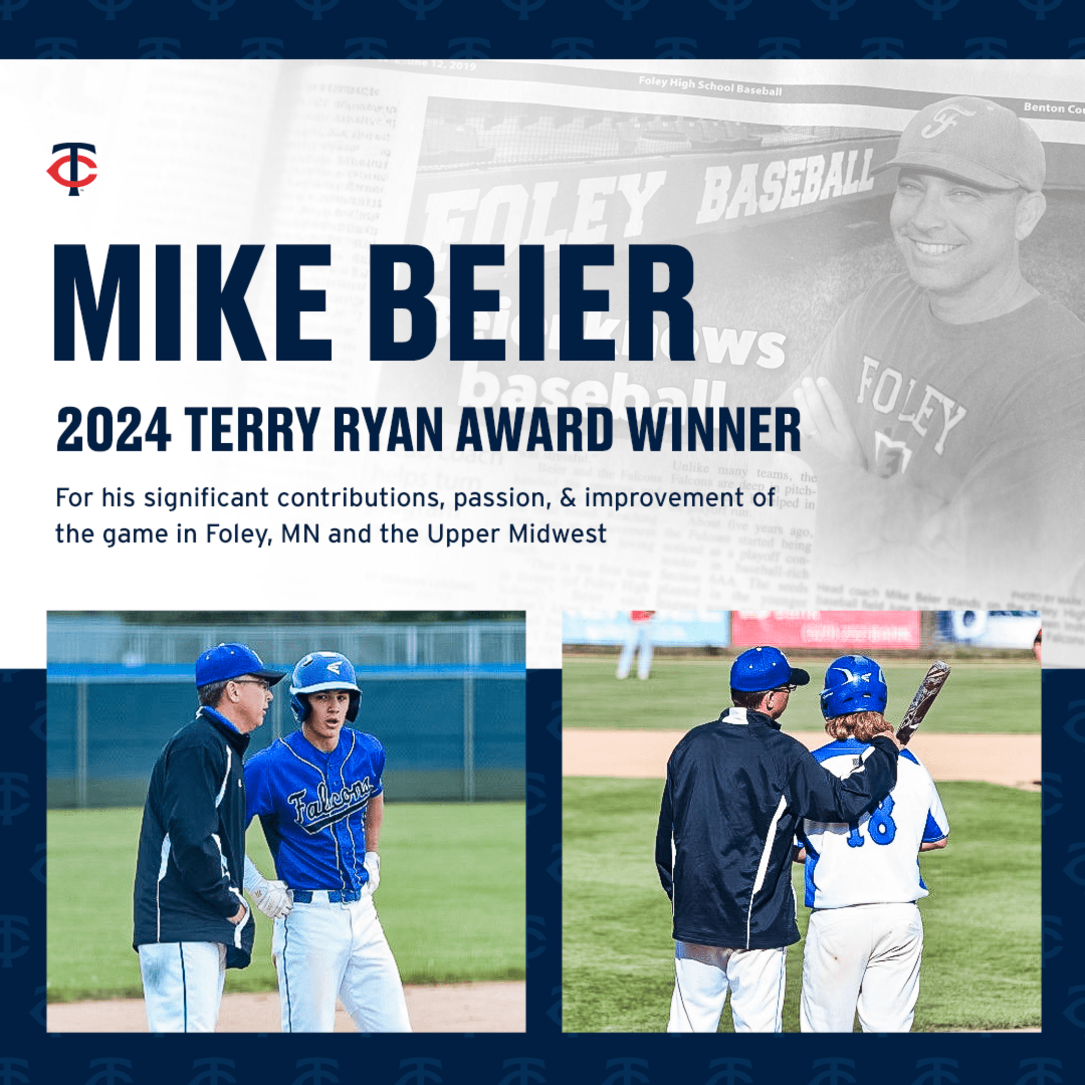 Mike Beier, 2024 Terry Ryan Award Winner