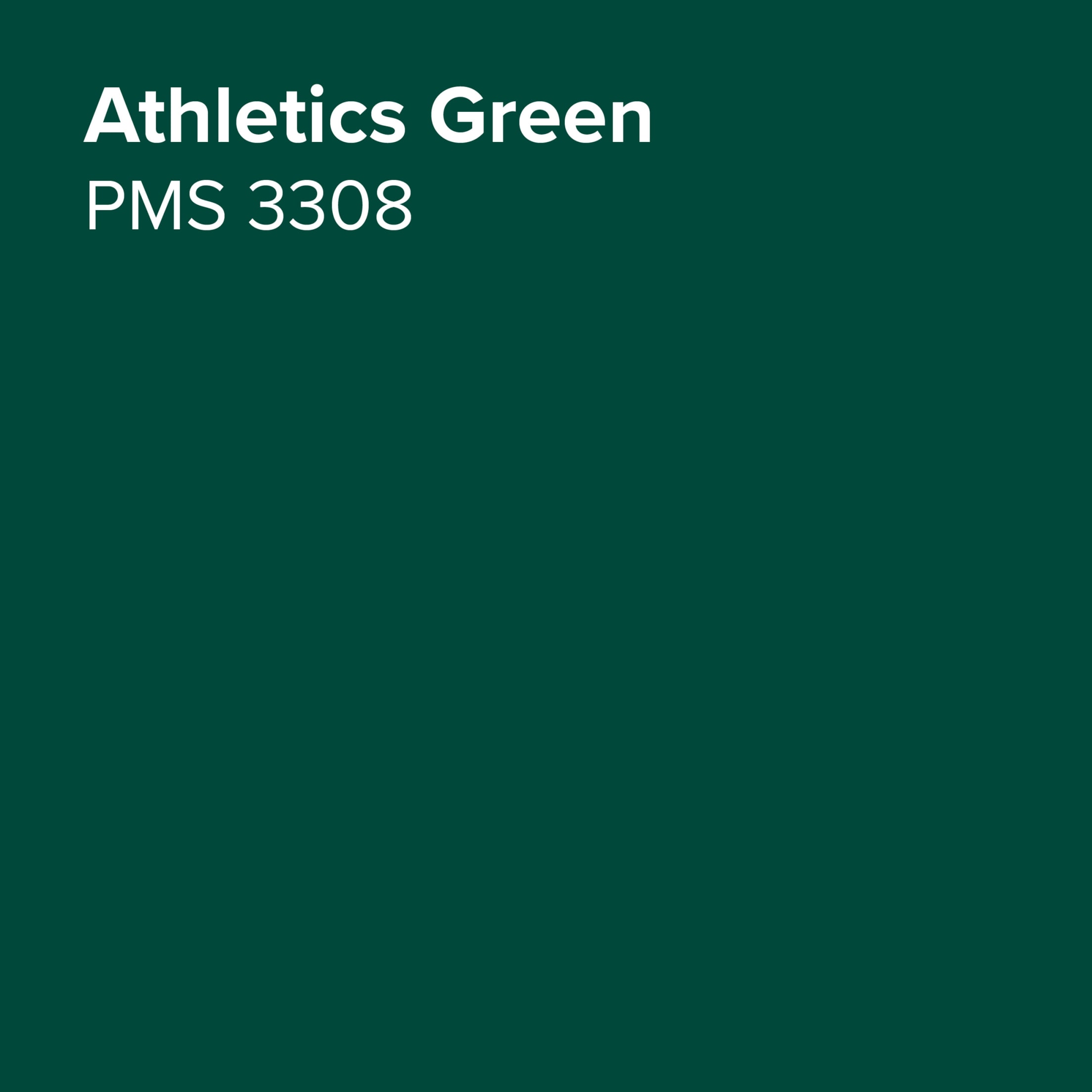 Athletics Brand Guide: Uniform Color - Athletics Green - PMS 3308