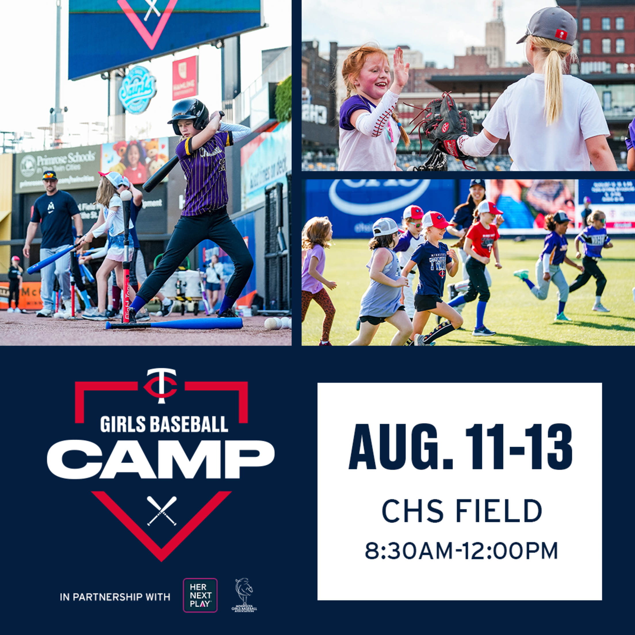 Twins Girls Baseball Camp: August 11-13