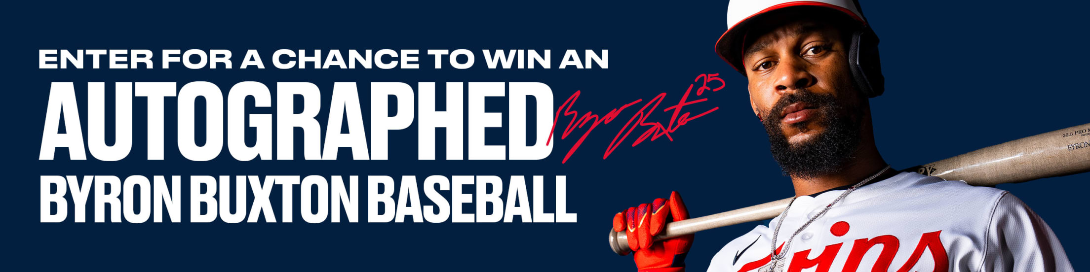 Enter for a chance to win an autographed Byron Buxton baseball