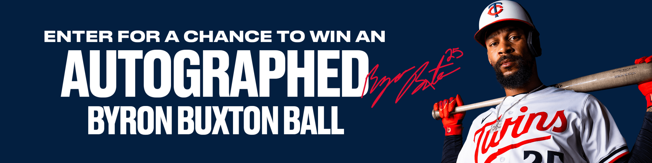 Enter for a chance to win an autographed Byron Buxton ball
