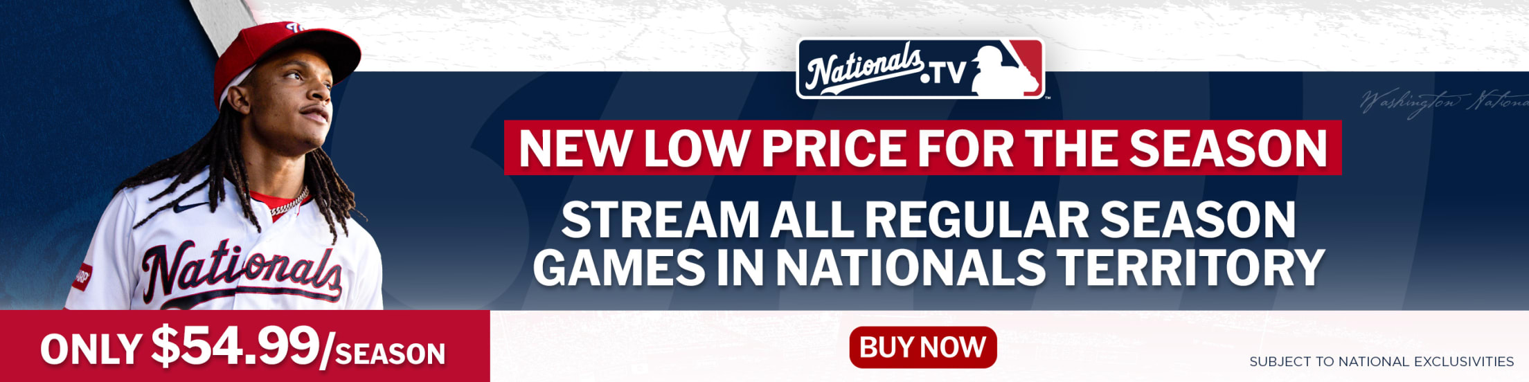 Stream all regular season games in Nationals territory