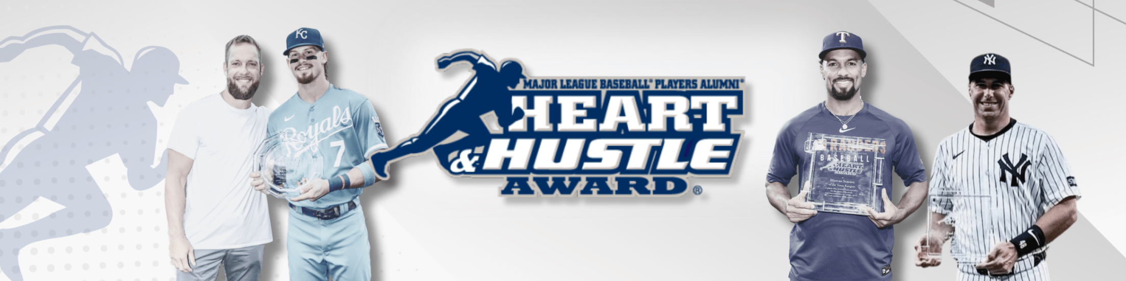 MLB Players Alumni Association's Heart and Hustle Award logo.