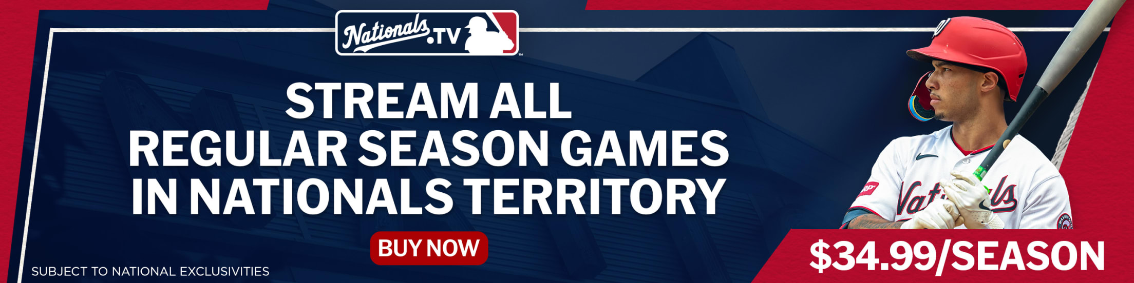 Stream All Regular Season Games in Nationals Territory