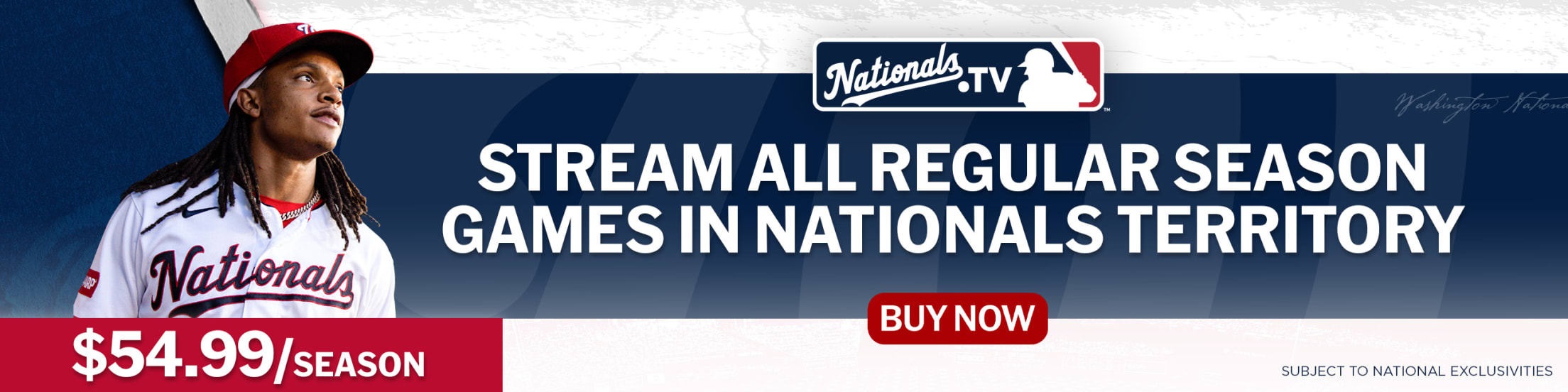 Stream all regular season games in Nationals territory