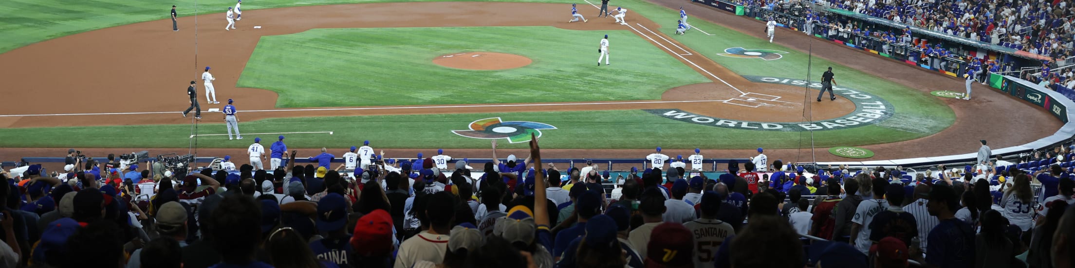 Fans cheer at a 2026 World Baseball Classic game.