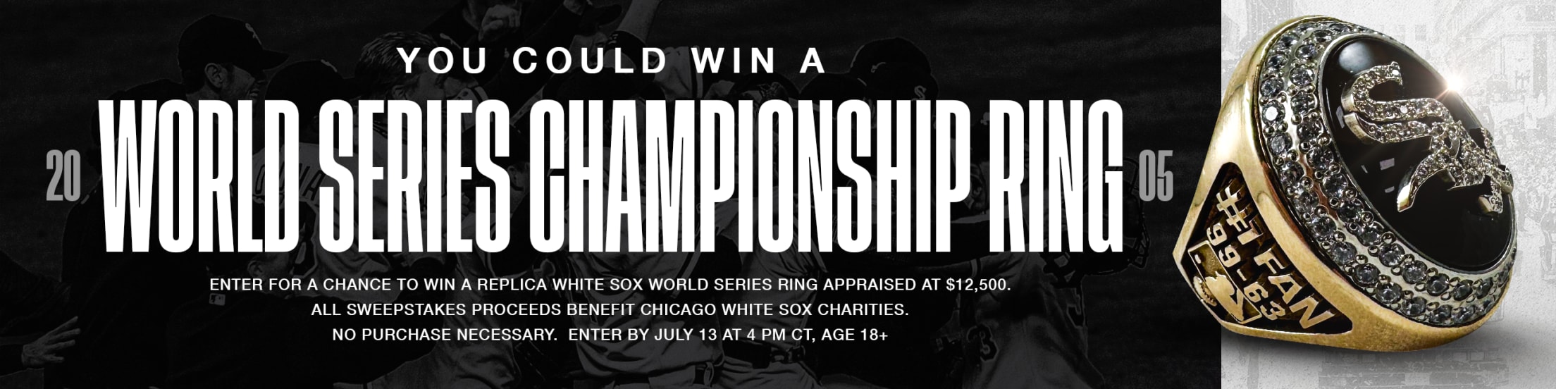 White Sox Charities Replica World Series Ring Sweepstakes