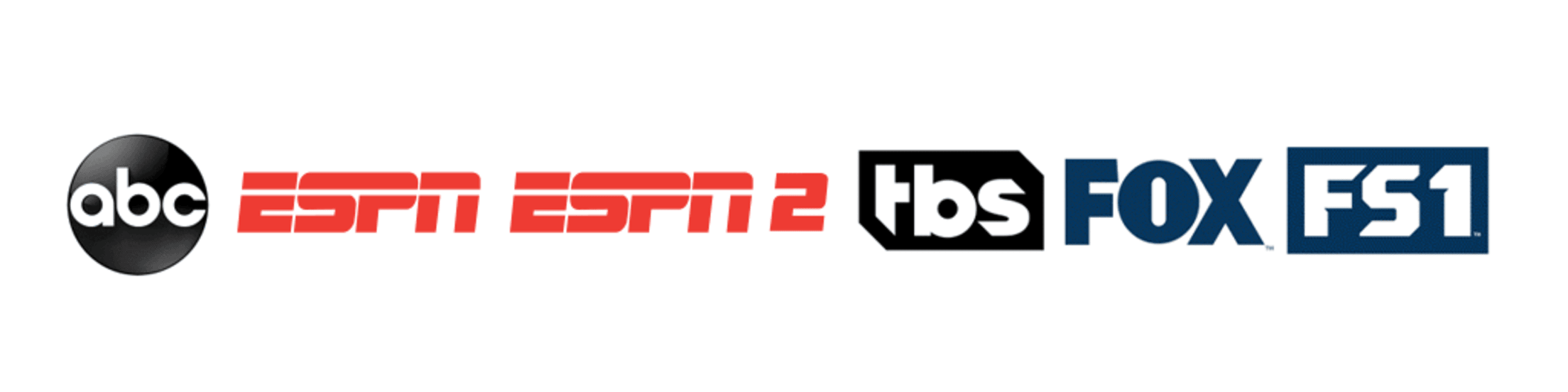 ESPN, TBS, FOX, FS1