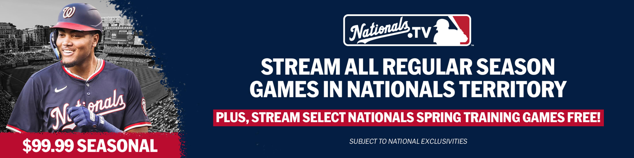 Beginning this season, fans can watch Nationals.TV on cable, satellite or in the MLB App. Sign up to learn more!