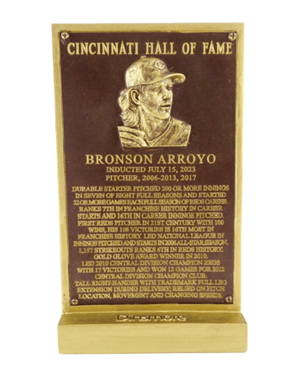 Bronson Arroyo Reds Hall Of Fame Replica Plaque Cincinnati Reds