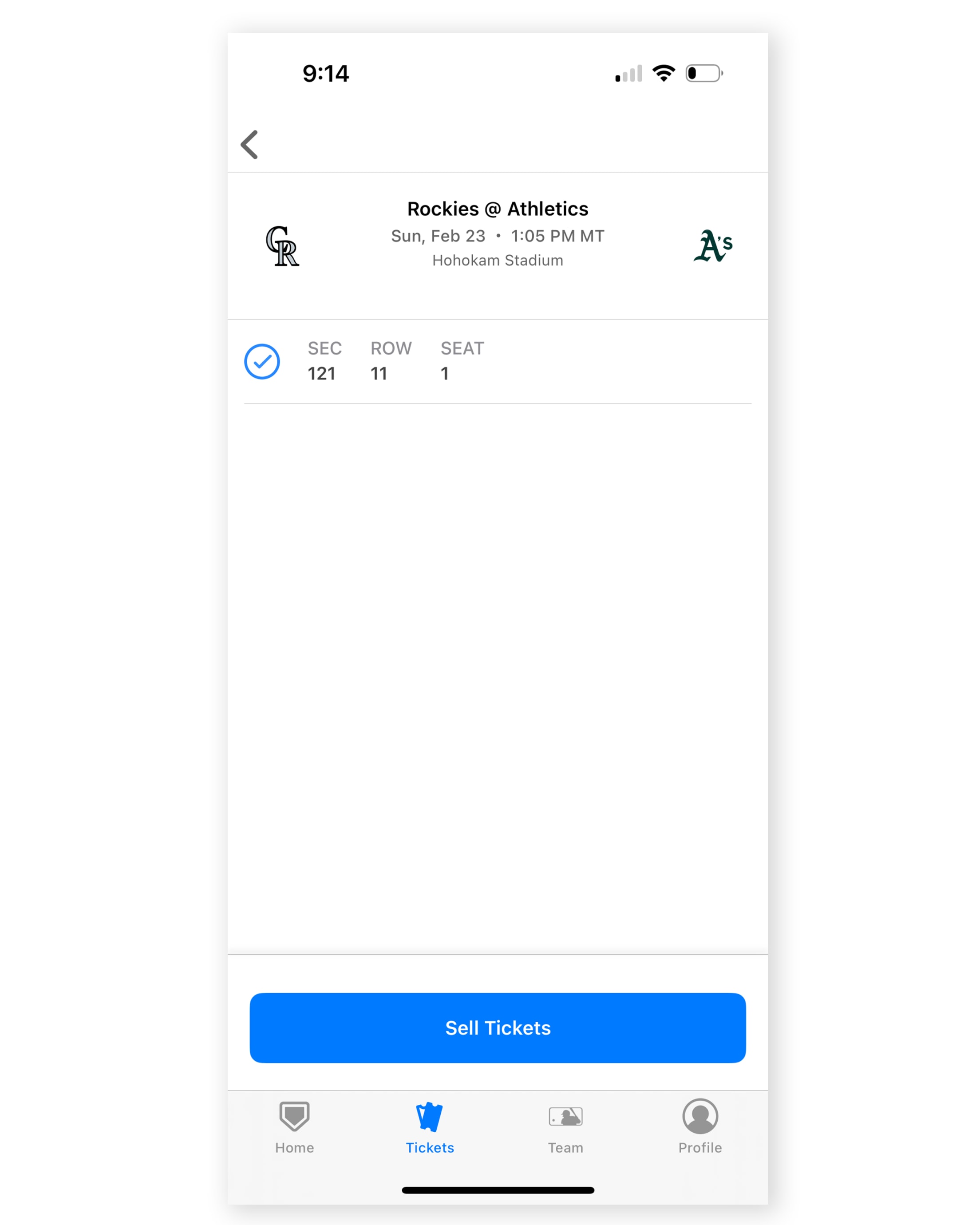 Select the ticket(s) & click "Sell Tickets"