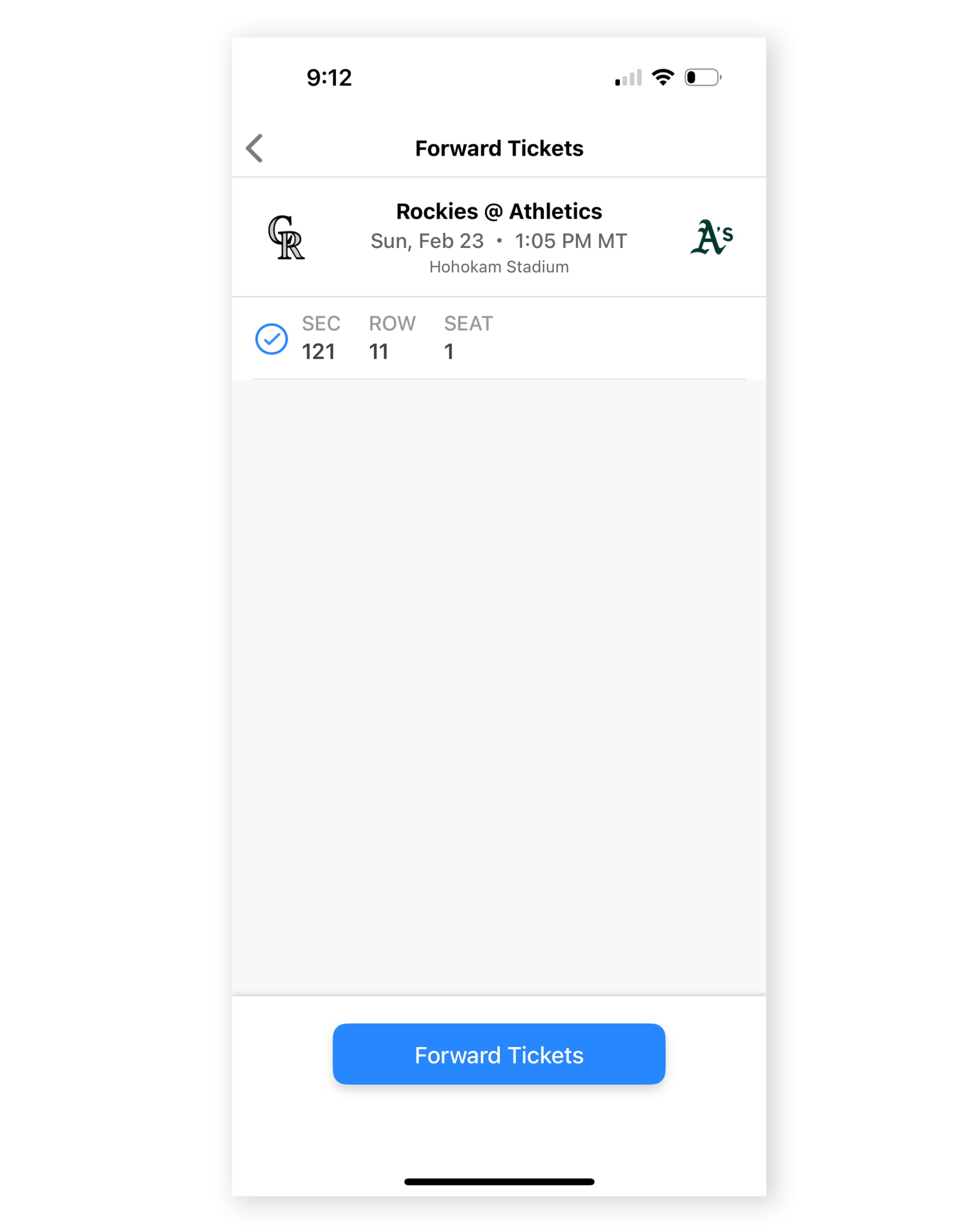 Select the ticket(s) & click "Forward Tickets"