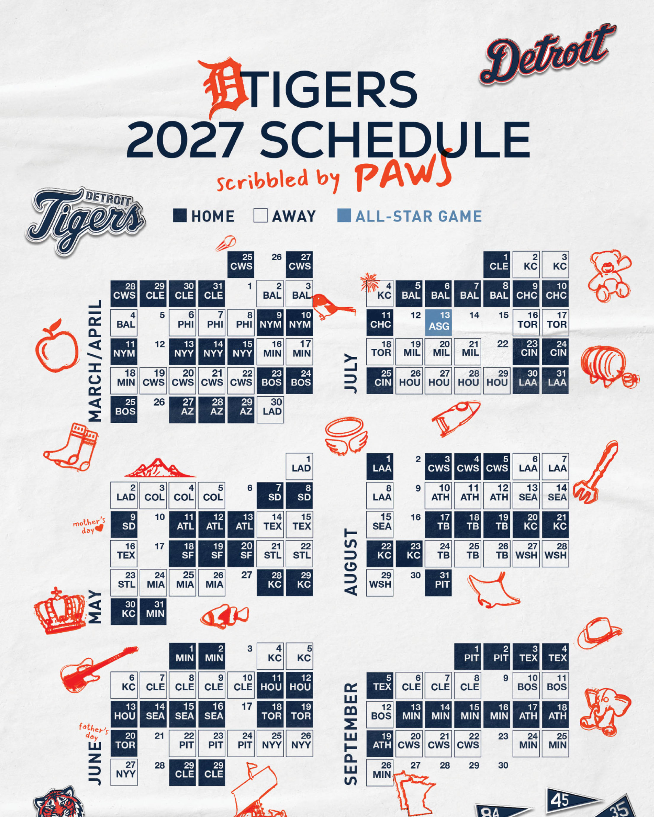 Detroit Tigers 2027 Schedule