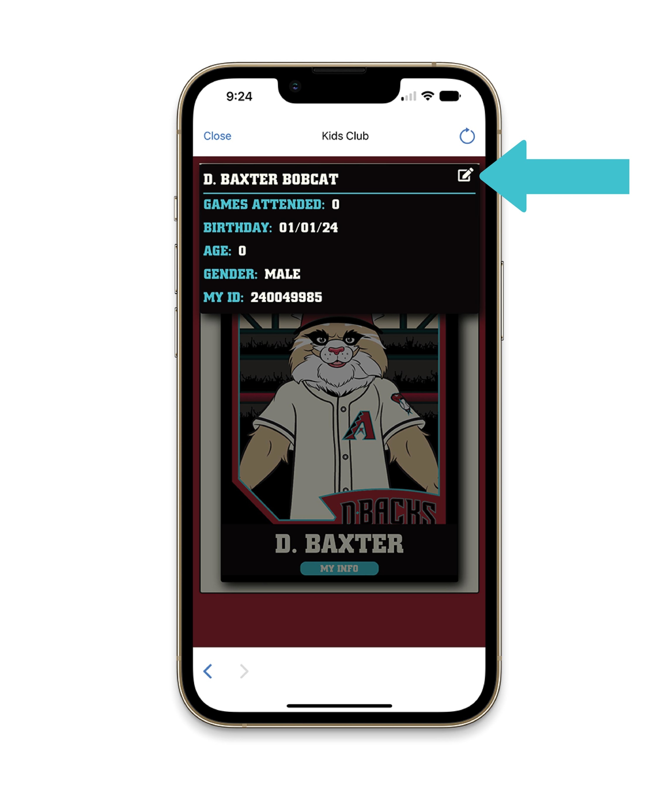 Kids Club edit kid info