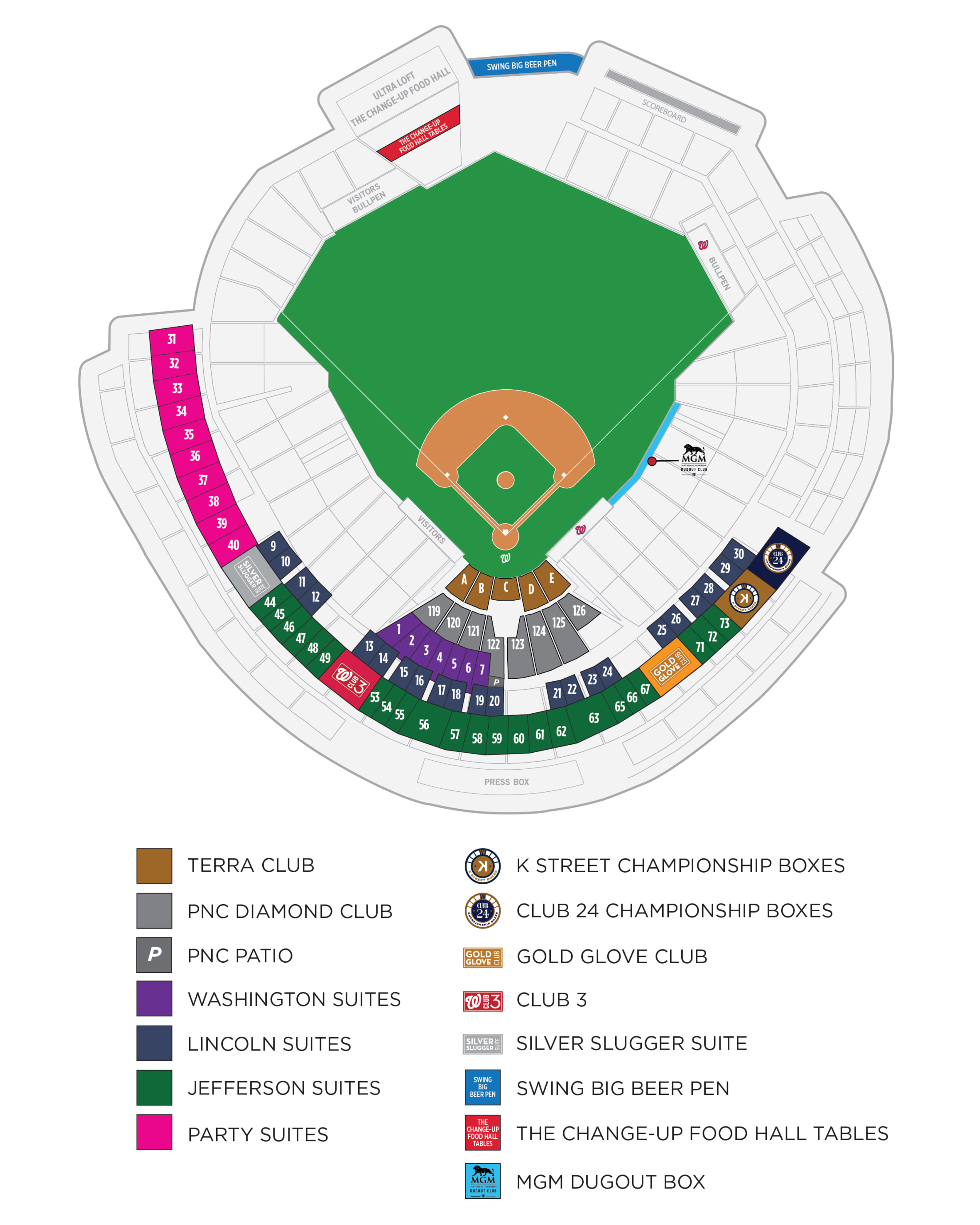 Nationals Park Suites Map