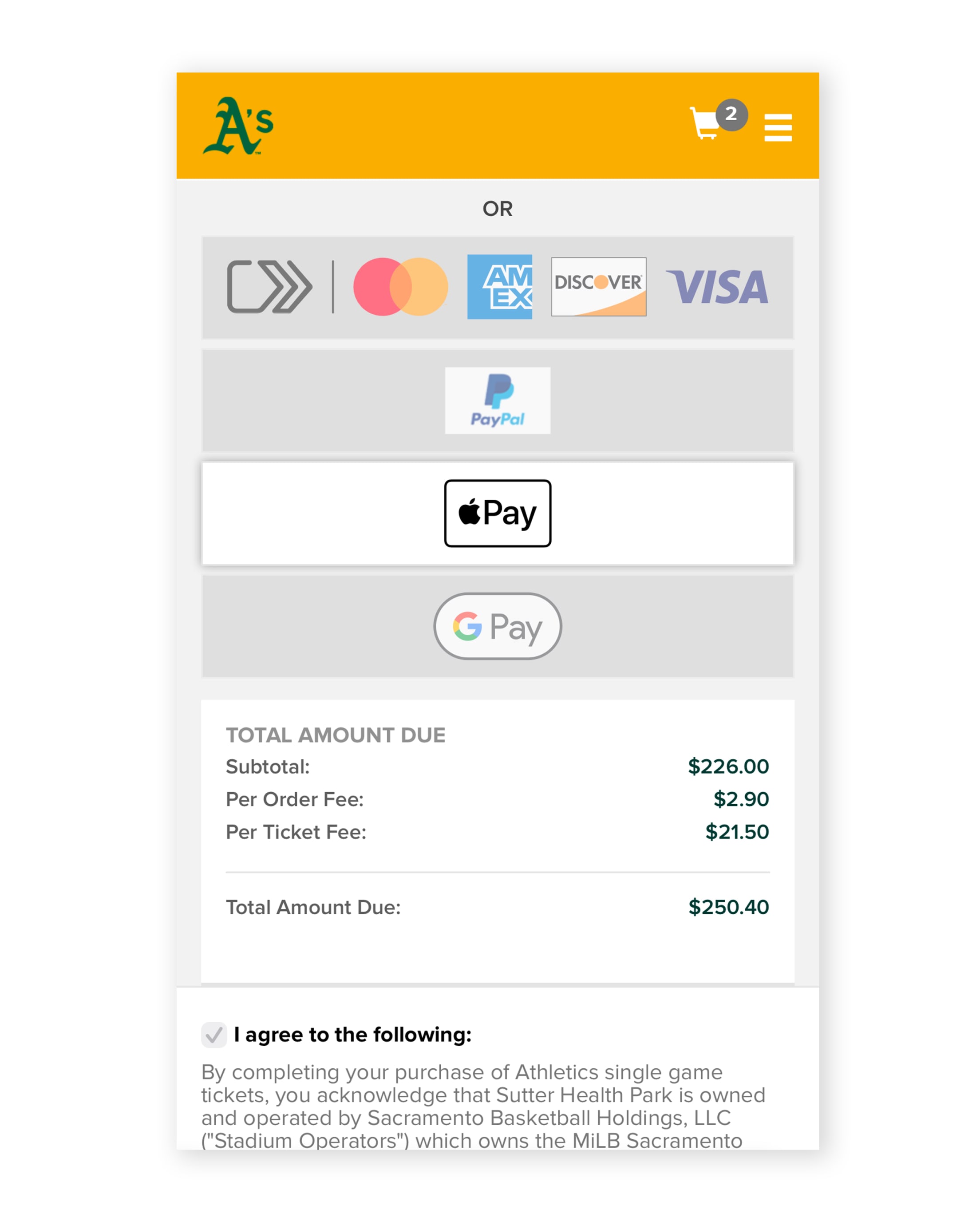 Buying with Apple® Pay > Choose Apple® Pay