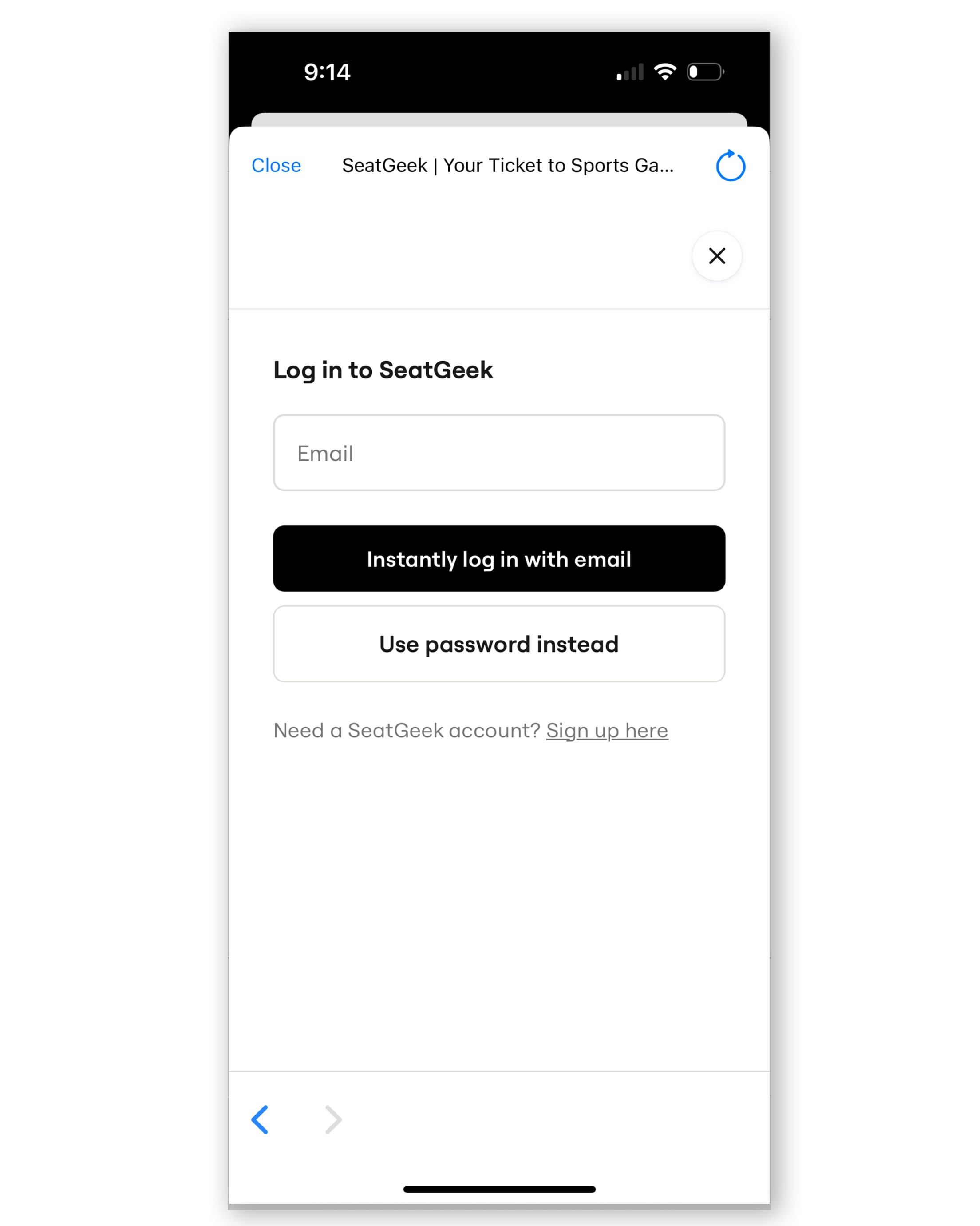 Login or create an account. Follow the SeatGeek directions to list & sell.
