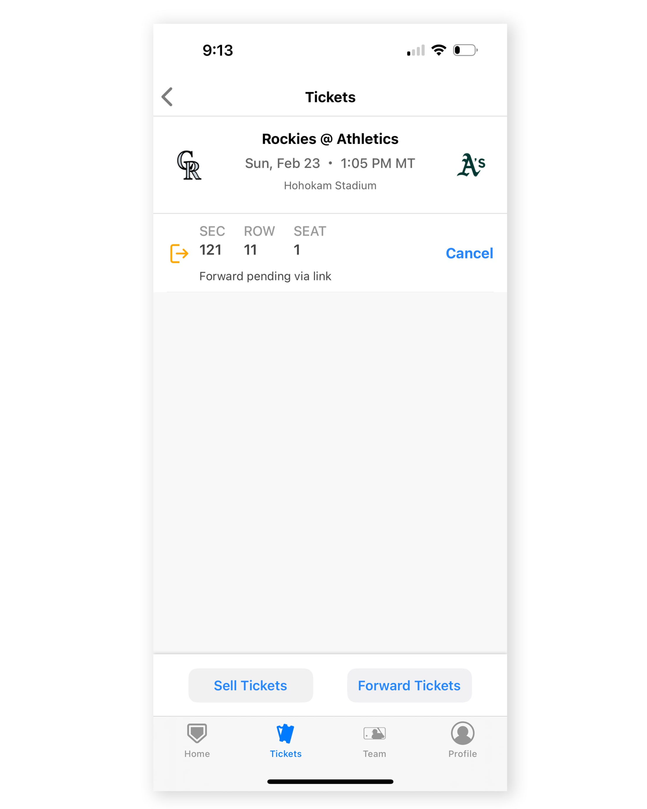 The ticket is now forwarded