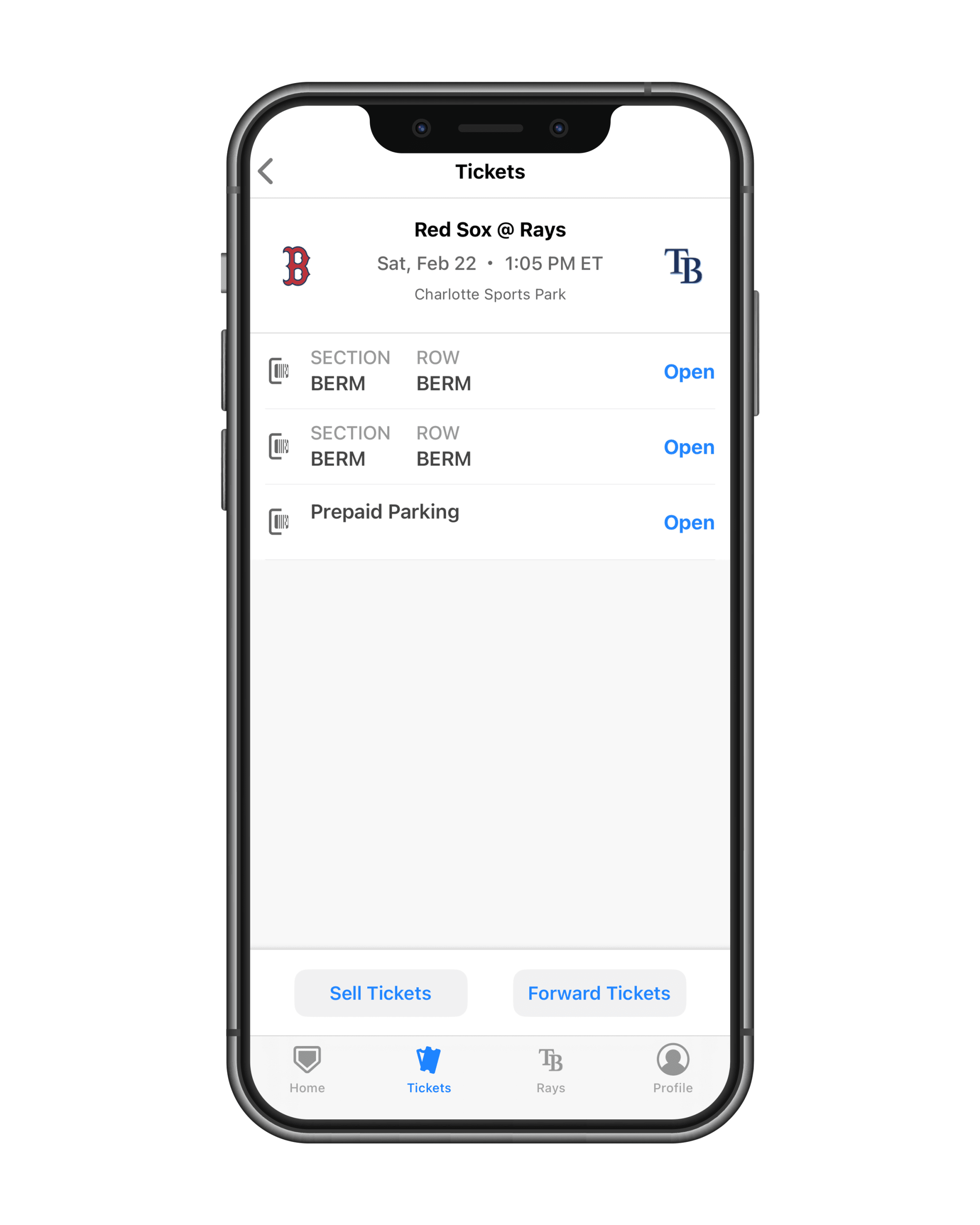 Rays Mobile - Accessing Your Tickets