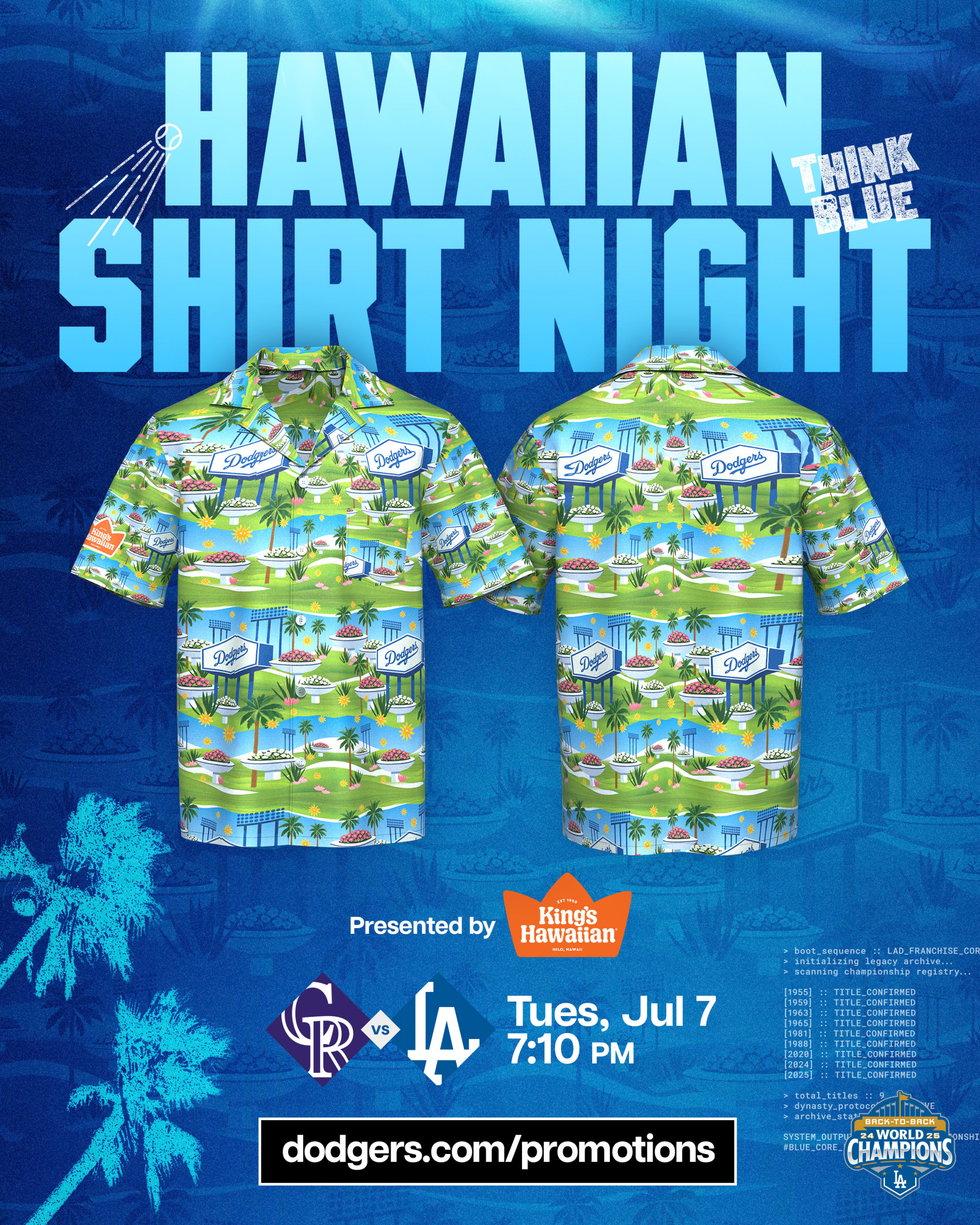 Hawaiian Shirt Night - July 7