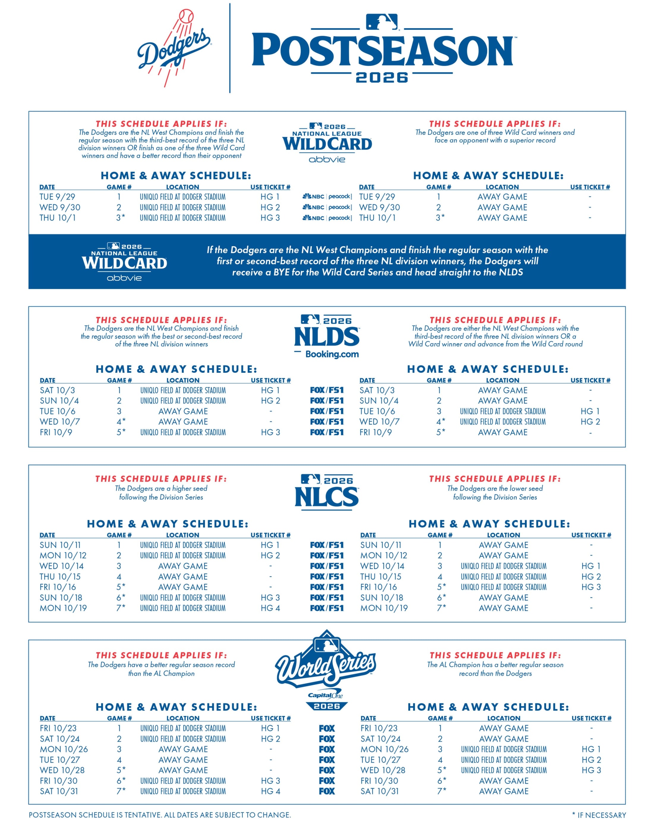 2026 Postseason Schedule