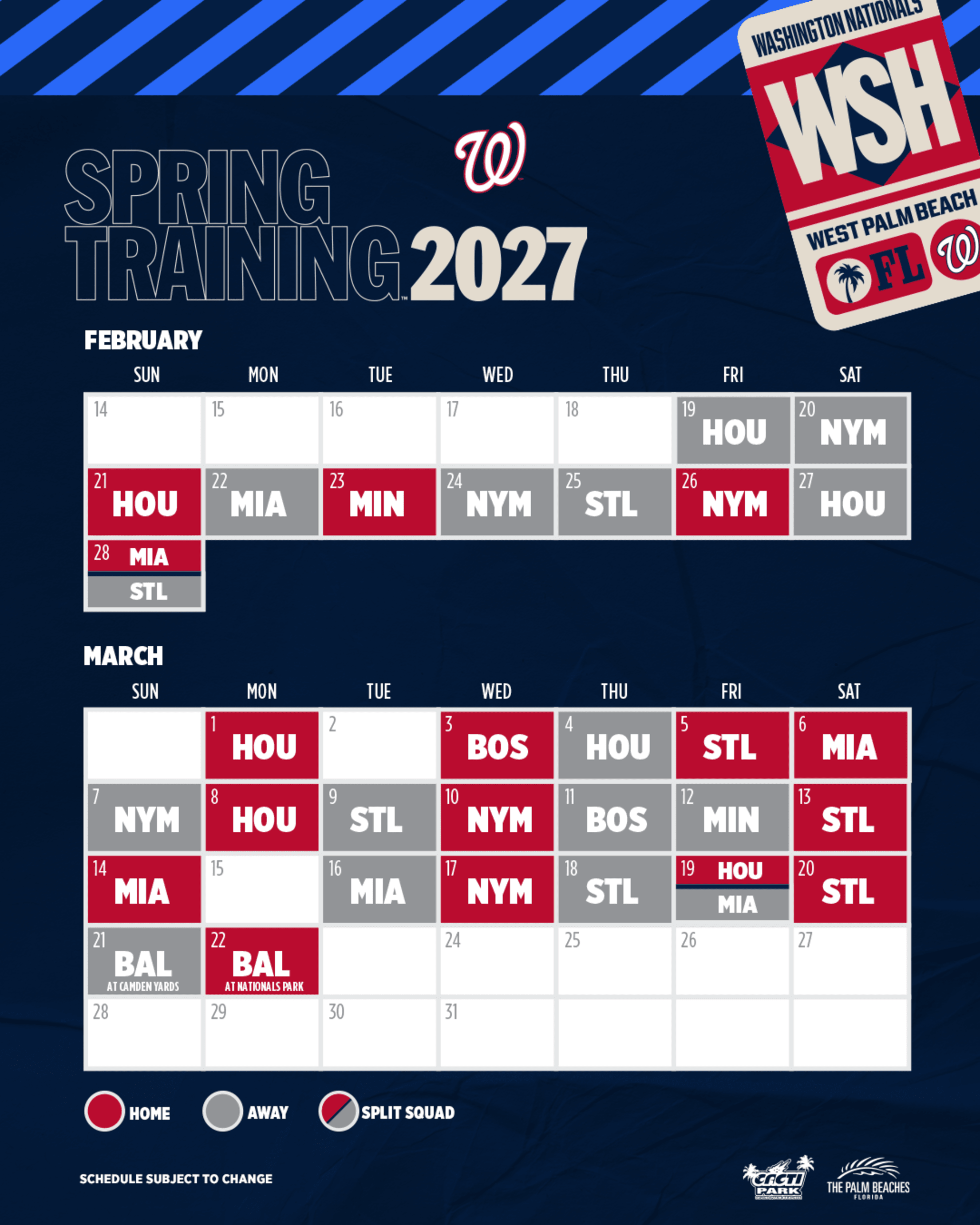 2027 Spring Training Schedule