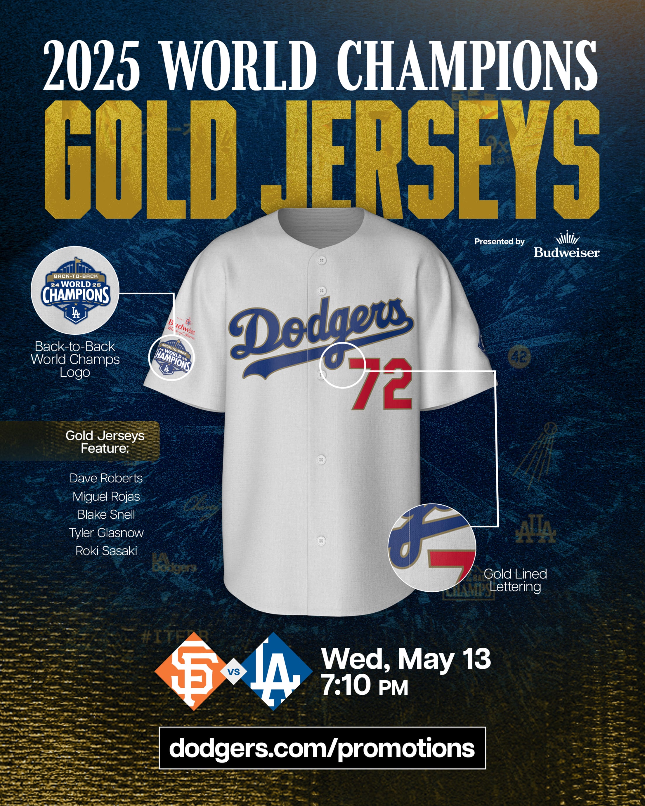 2025 World Champion Gold Jerseys - May 13