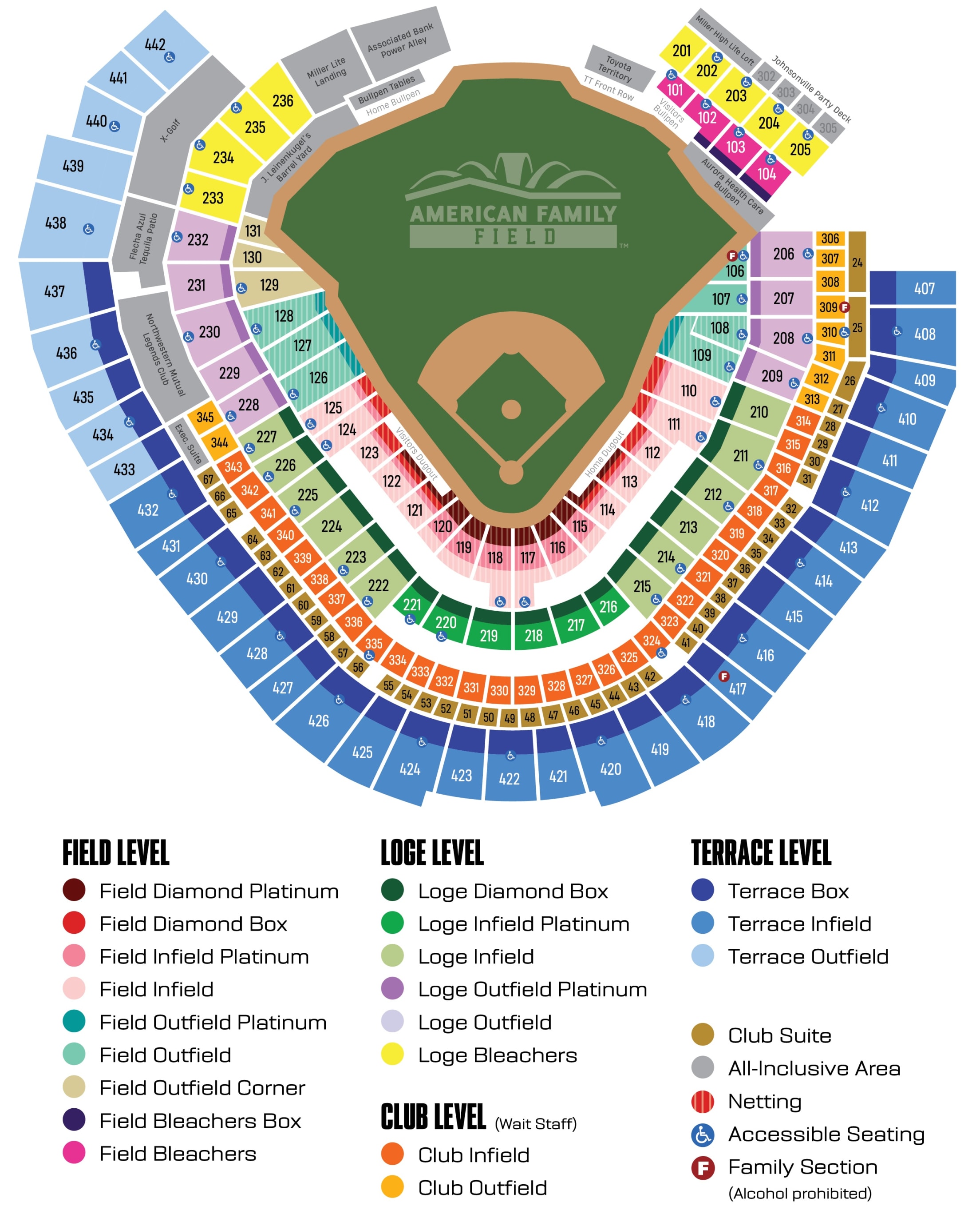 American Family Field Seating Map
