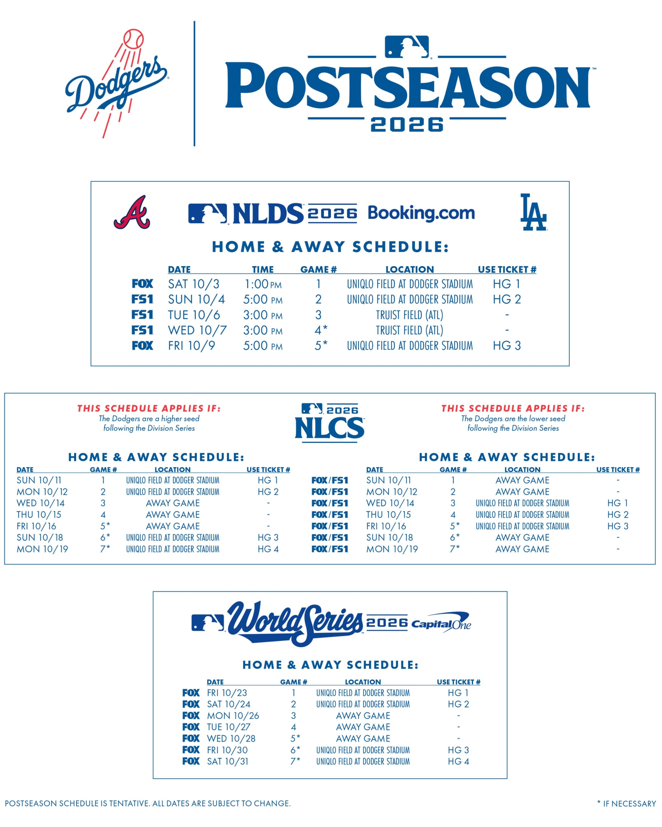 2026 Postseason Schedule