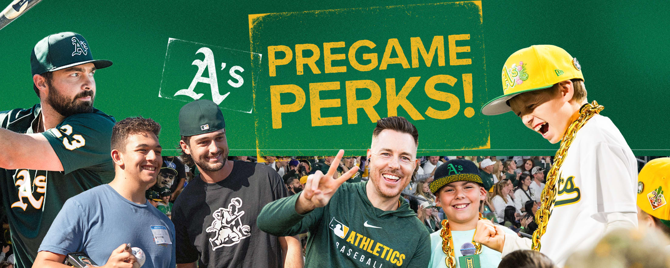 Pregame Perks = Surprises! Be the first through the gates every Tuesday and Wednesday A’s home game for your chance at some one-of-a-kind opportunities you can’t get anywhere else.