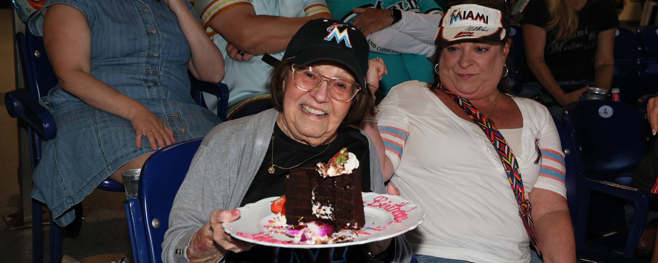 Birthday celebration at a Marlins game