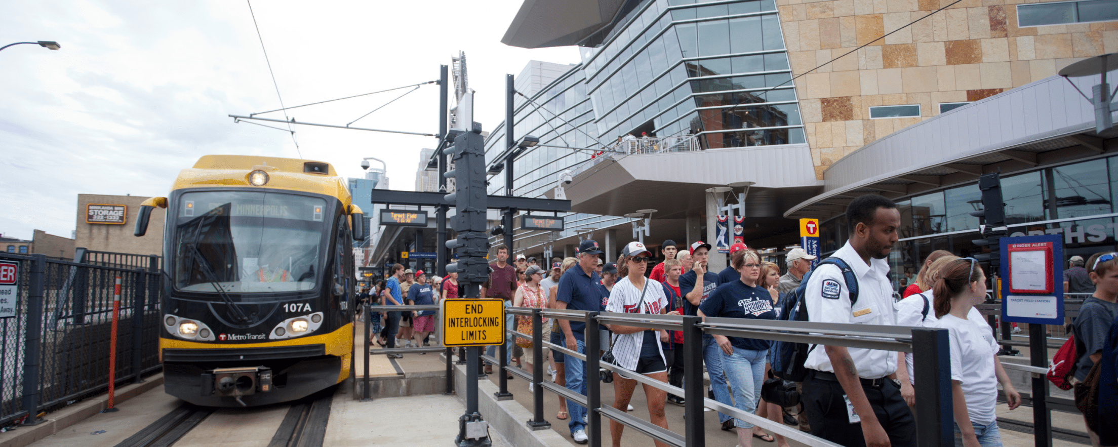 train station outside of Target Field