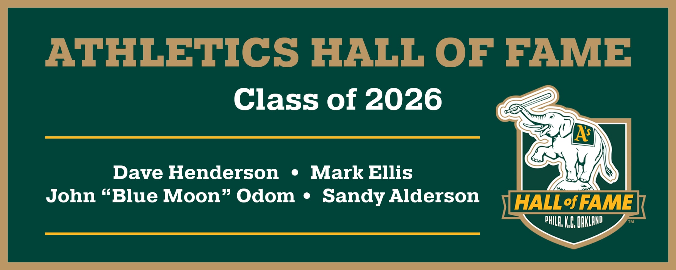 Athletics Hall of Fame: Class of 2026
