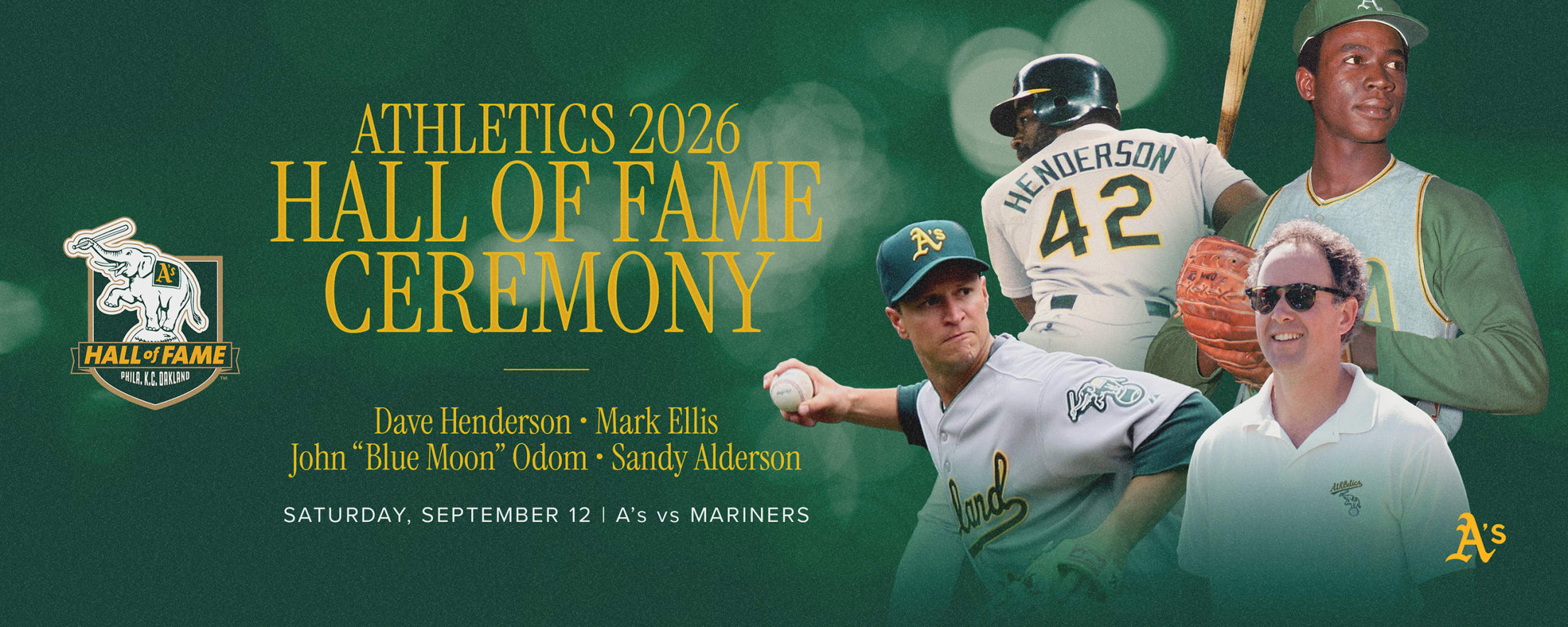 Athletics 2026 Hall of Fame Ceremony: September 12