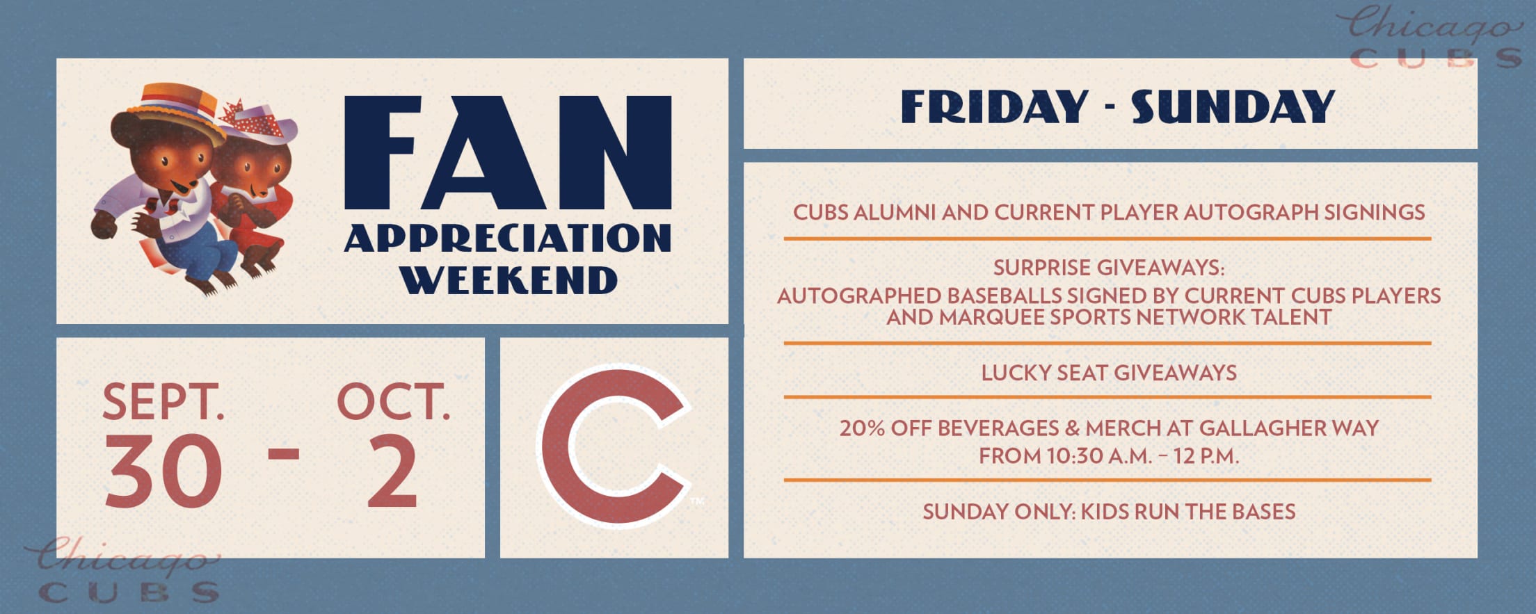 Cubs Fan Appreciation Weekend