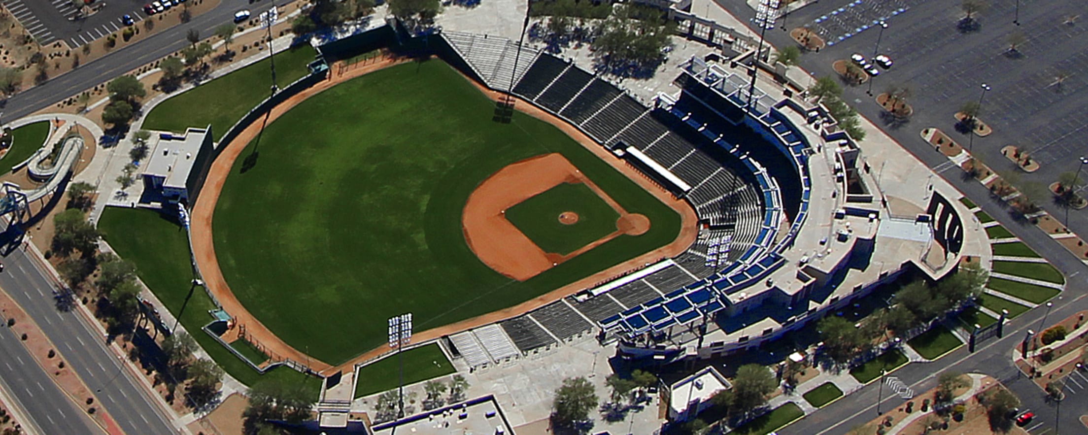 Aerial view of Veterans Memorial Stadium at Kino Sports Complex in Tucson, Arizona.