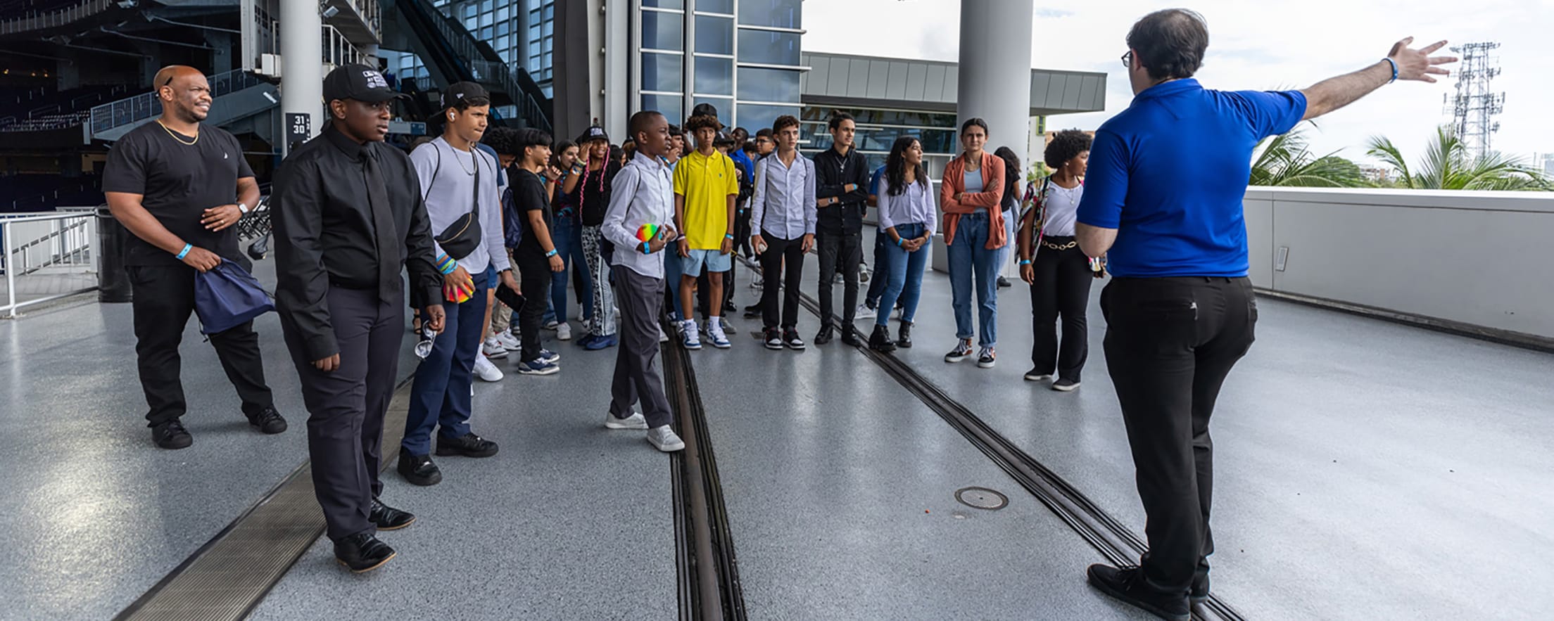 School group tour at loanDepot park