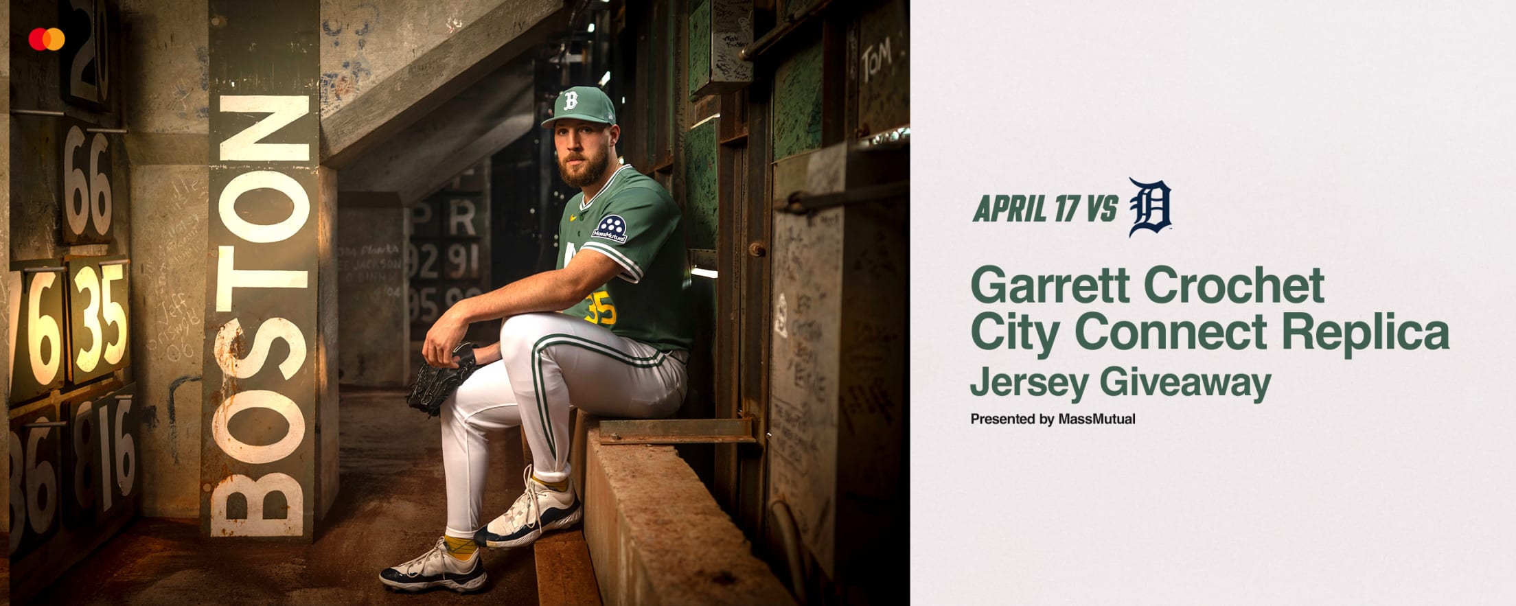 Garrett Crochet City Connect Replica Jersey Giveaway presented by MassMutual. April 17 vs. Detroit Tigers.