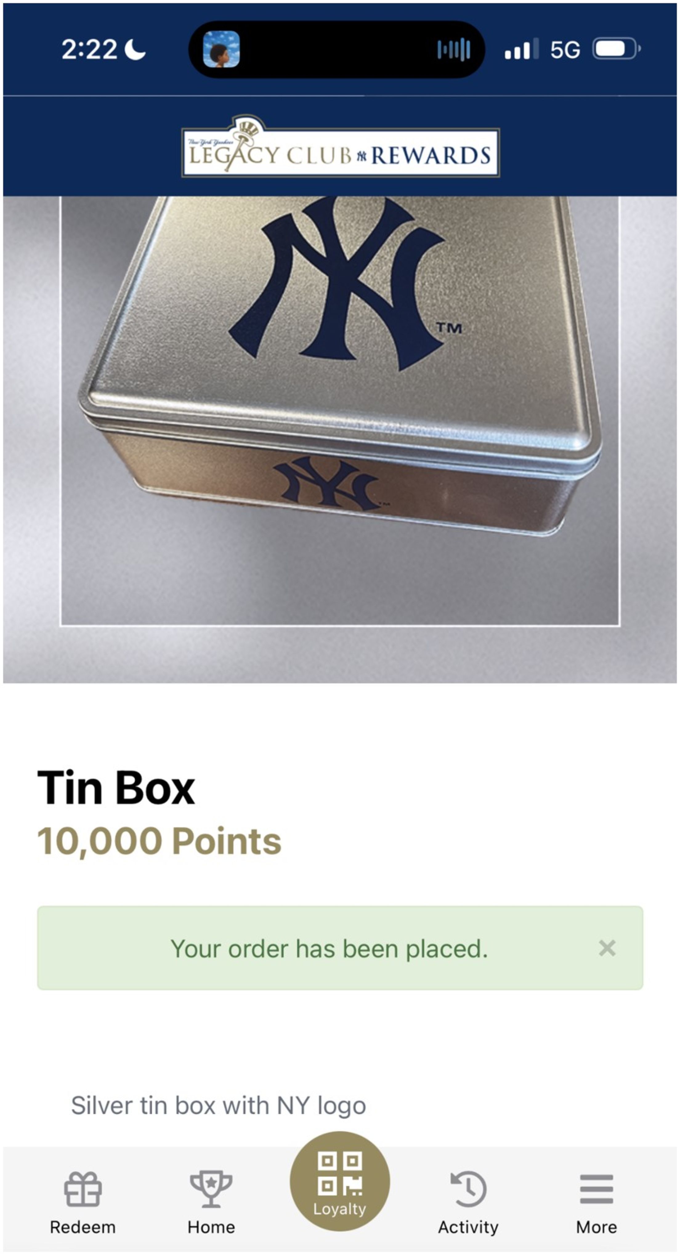 Legacy Club Rewards - Redeem Points