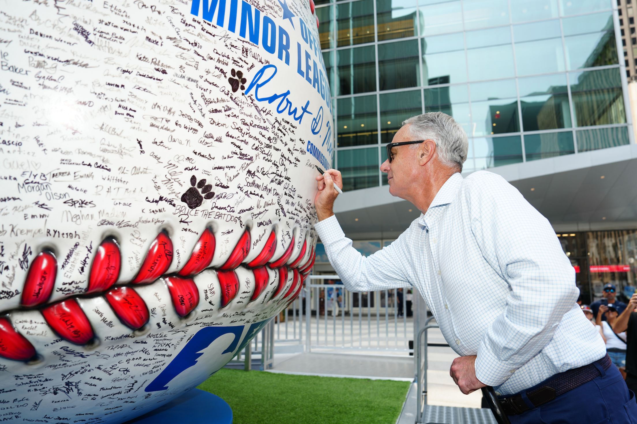 The World’s Most Autographed Baseball tour at MLB Headquarters on Tuesday, July 29, 2025 in New York, New York.
