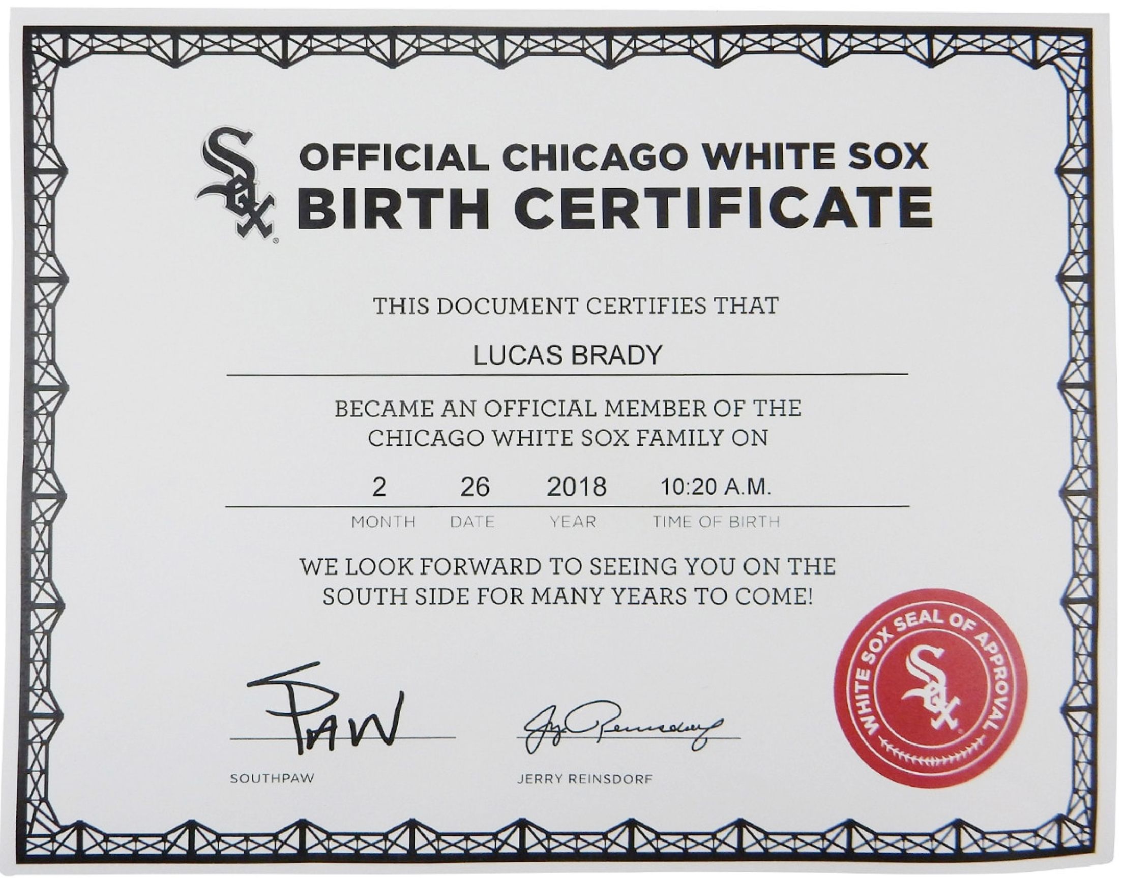 White Sox Newborn Club