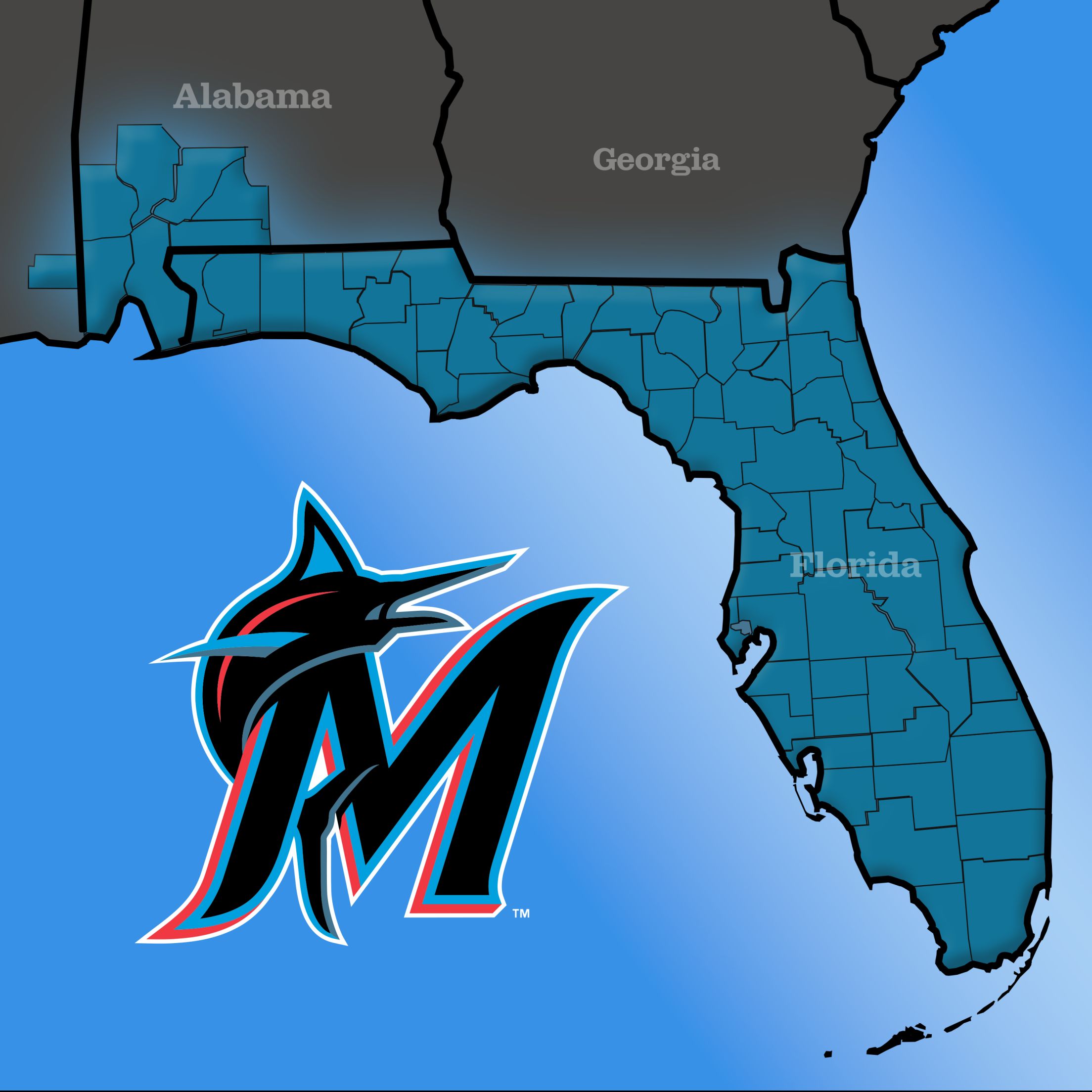 Marlins.TV Territory Map