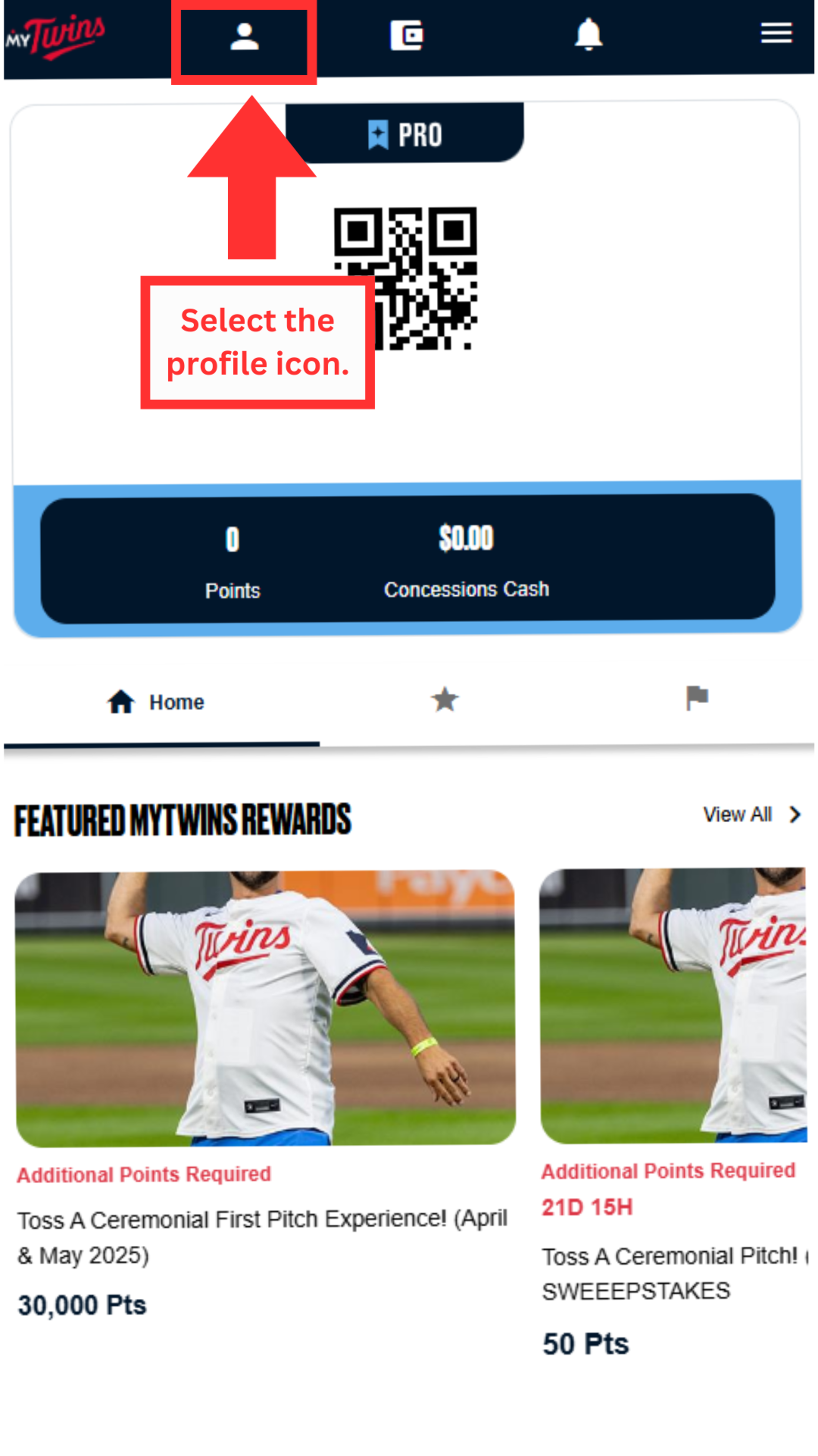 Select the profile icon.