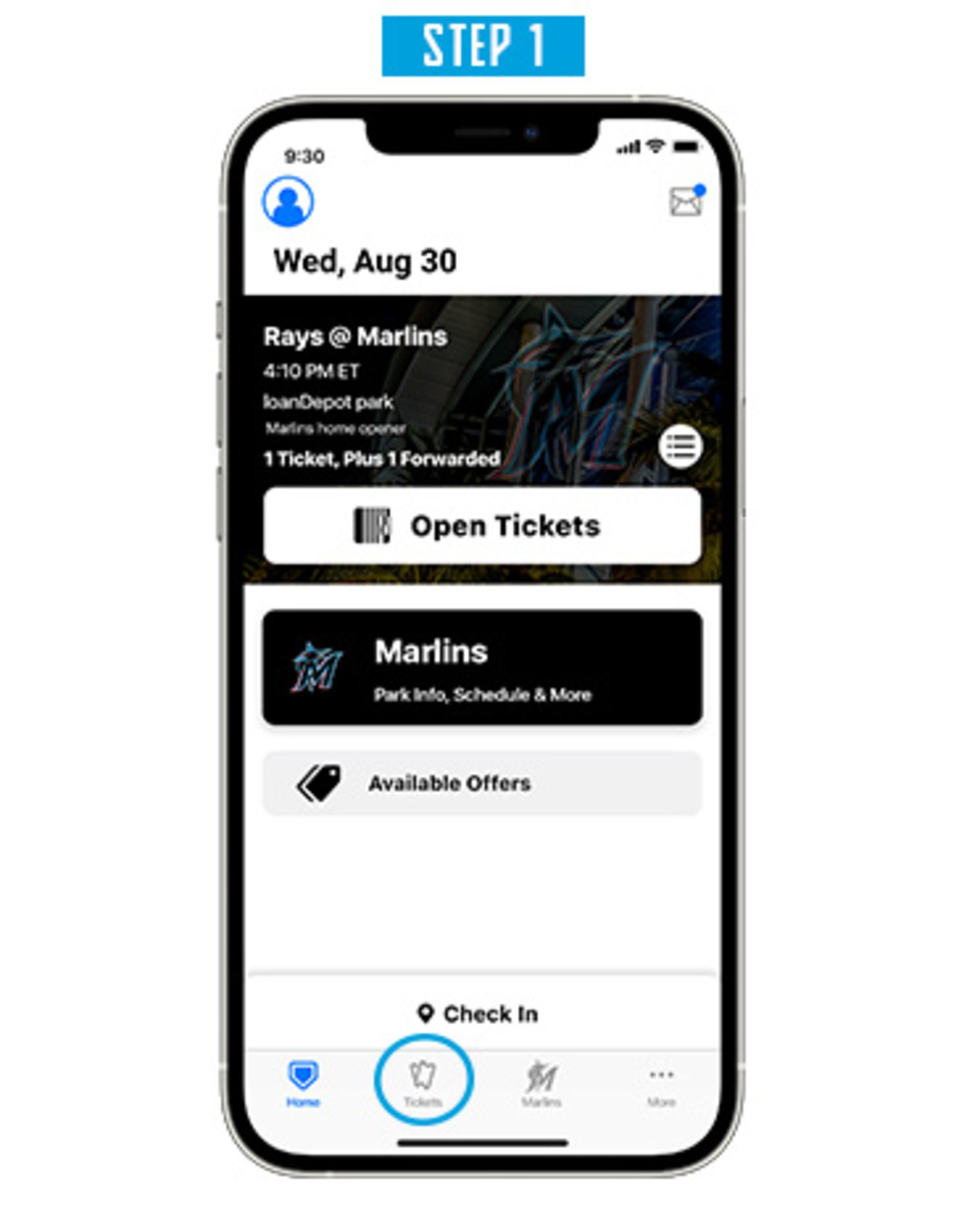 MIA - Digital Ticketing - How to Step 1